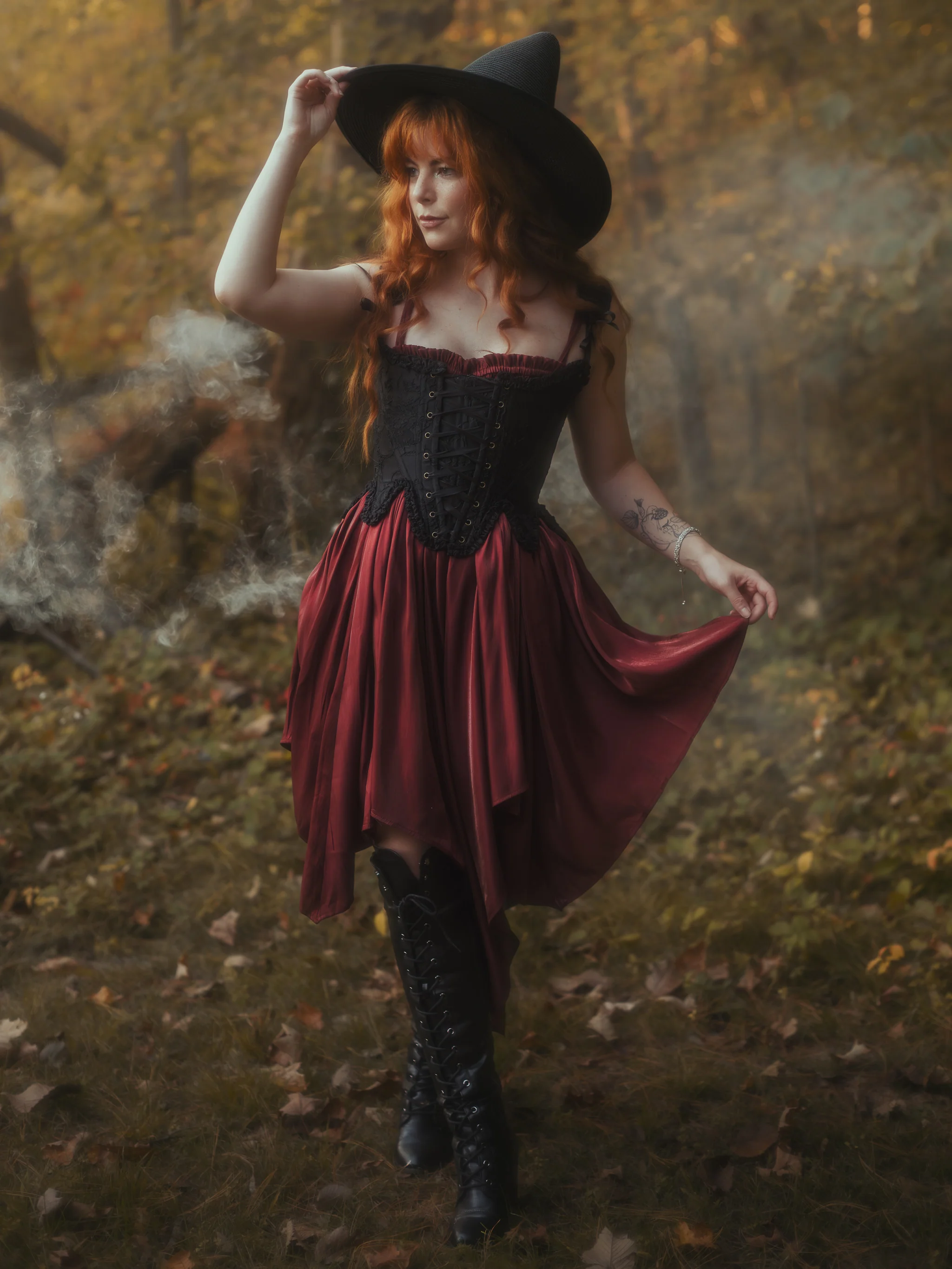 Black Floral Jacquard 18th Century Stays - Image 4