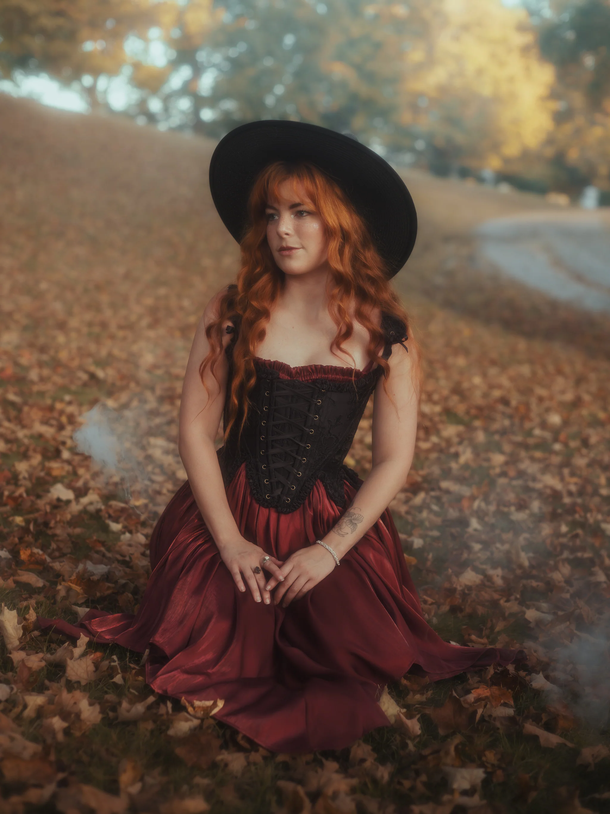 Black Floral Jacquard 18th Century Stays - Image 5