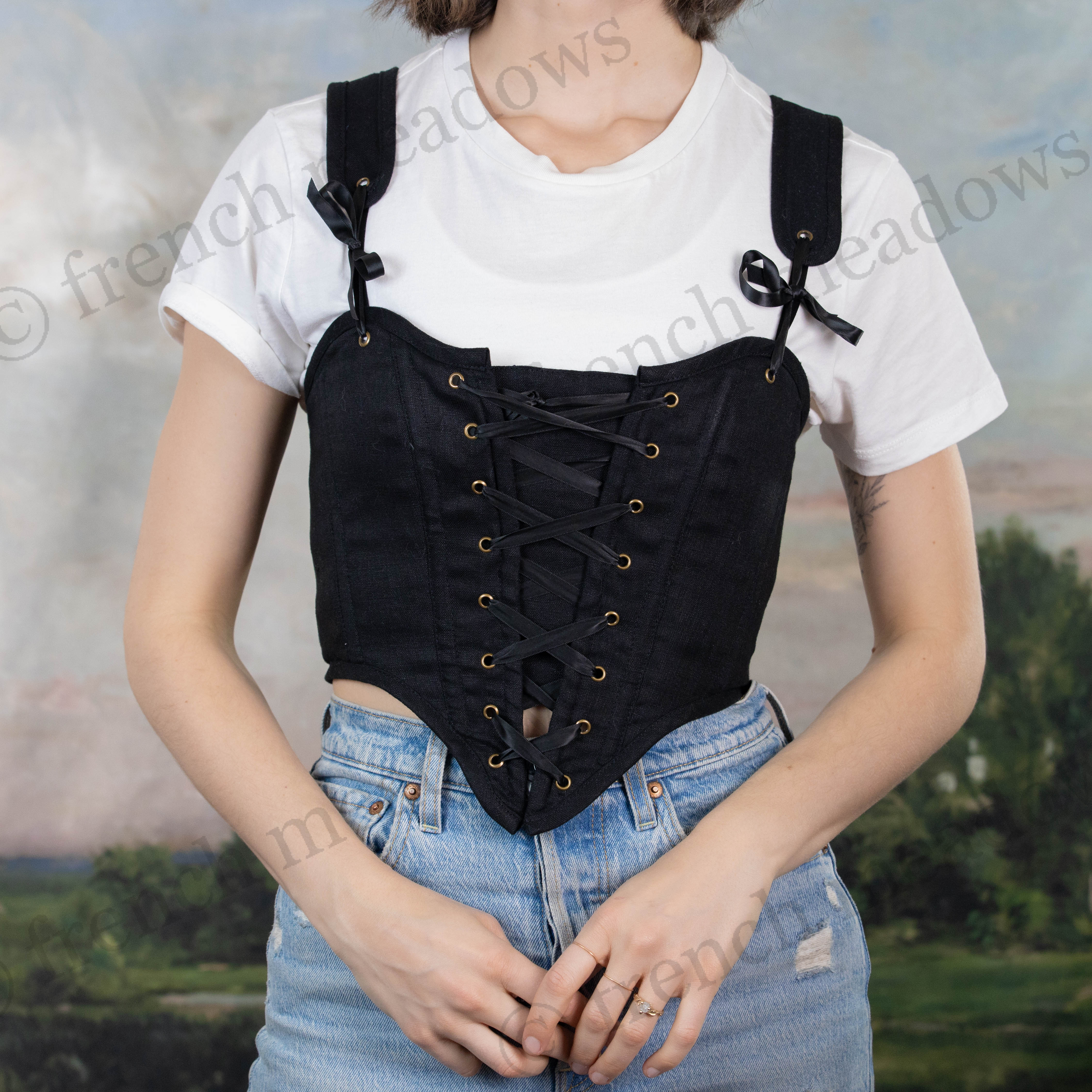 Black Cotton Corset - Image 4