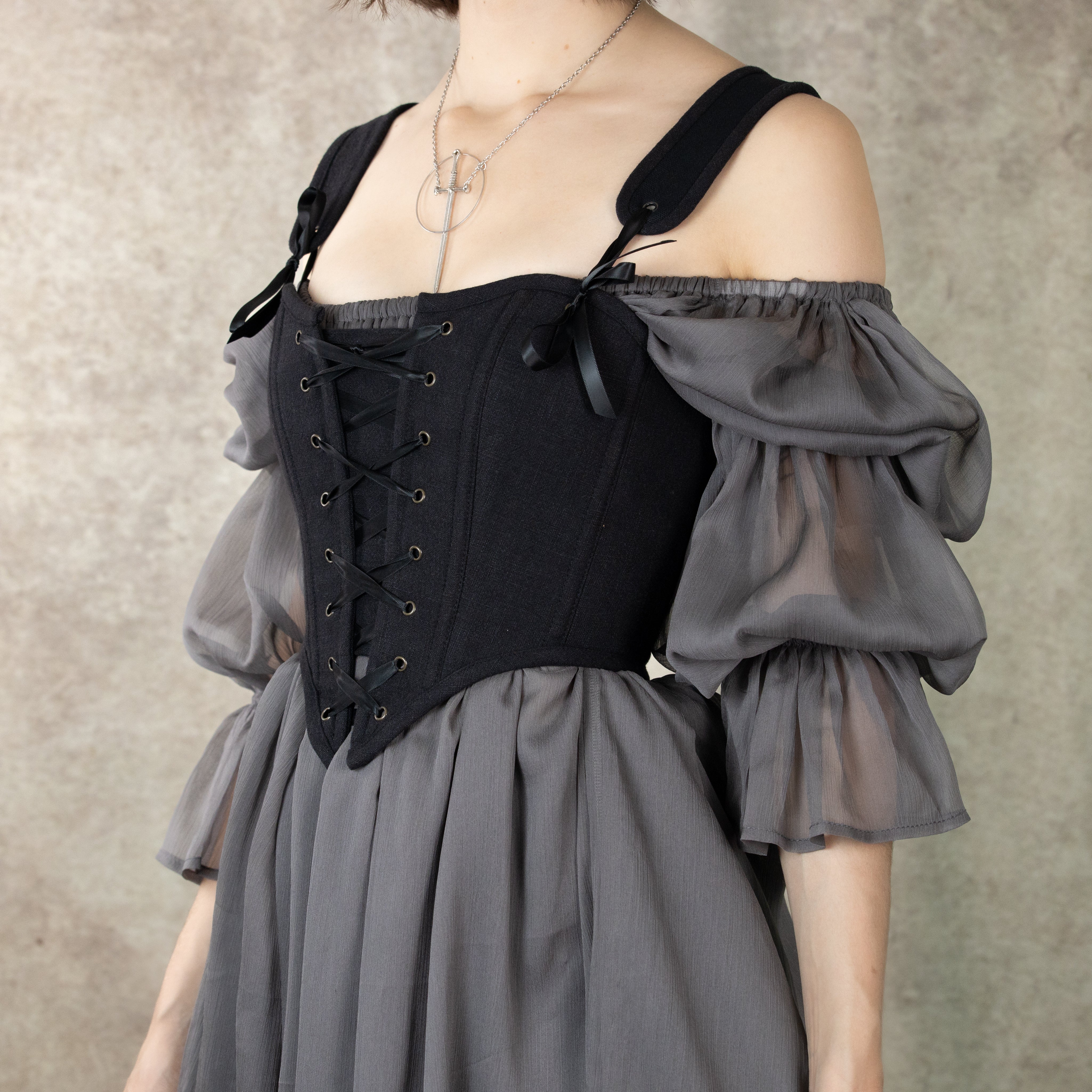 Black Cotton Corset - Image 7