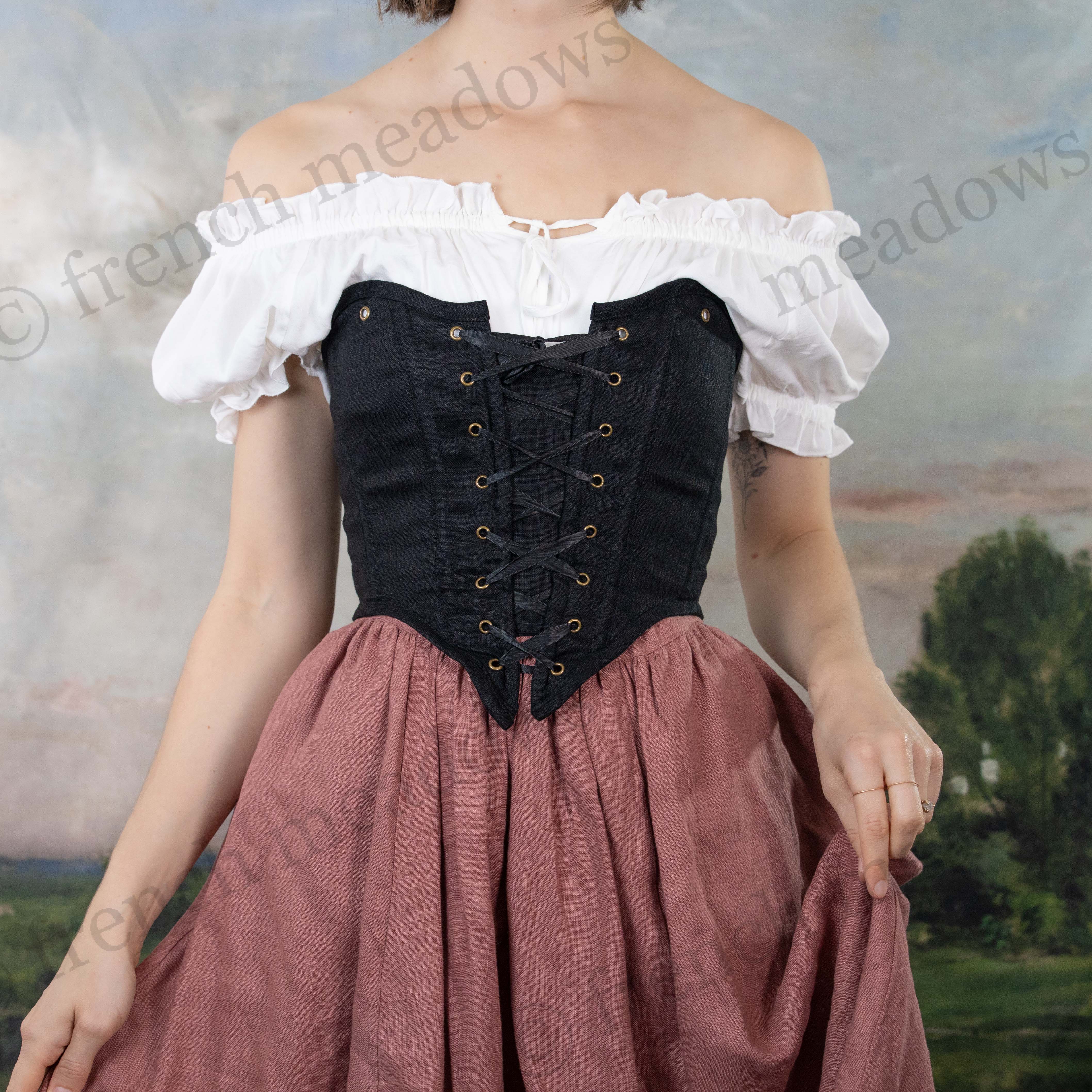 Black Cotton Corset - Image 8