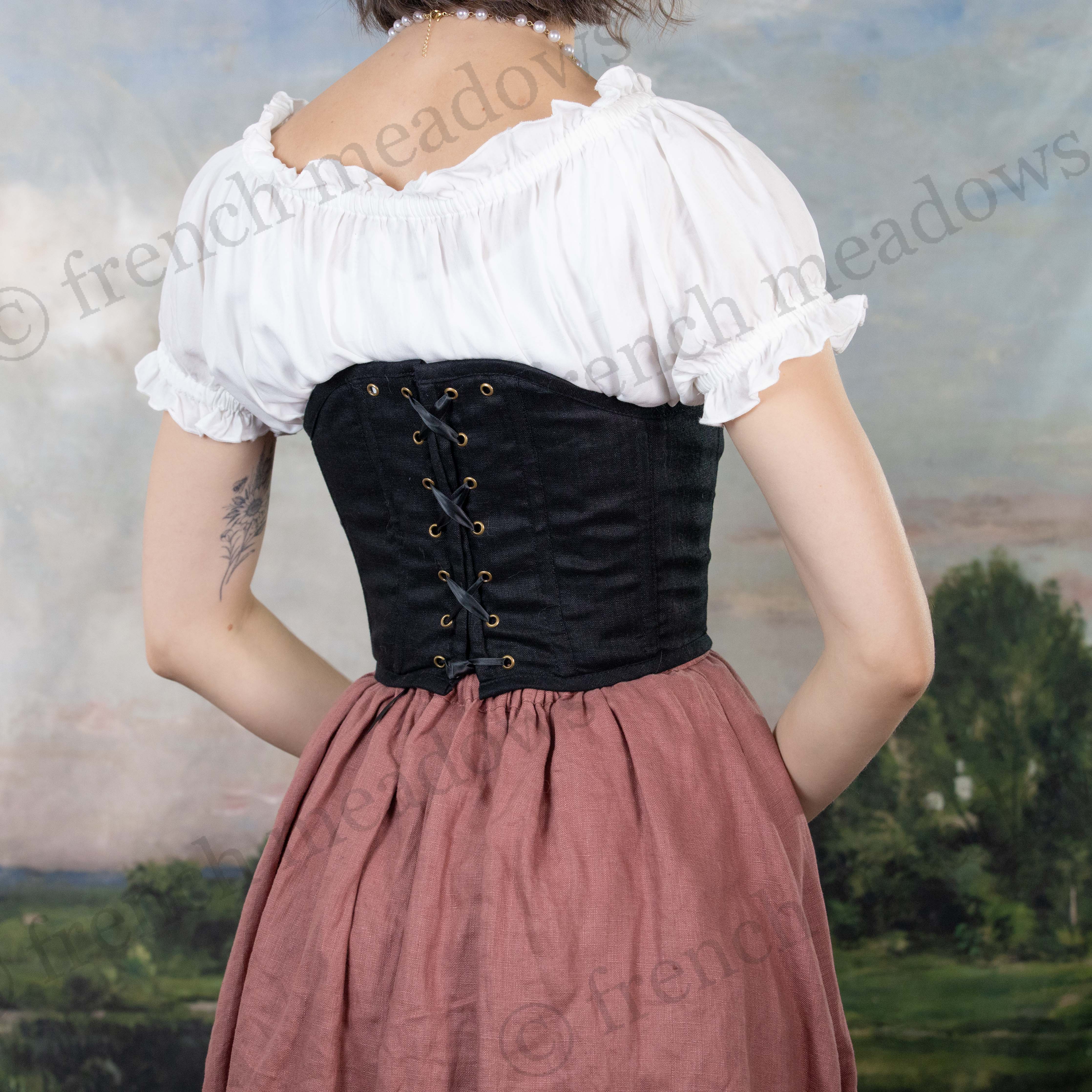 Black Cotton Corset - Image 9
