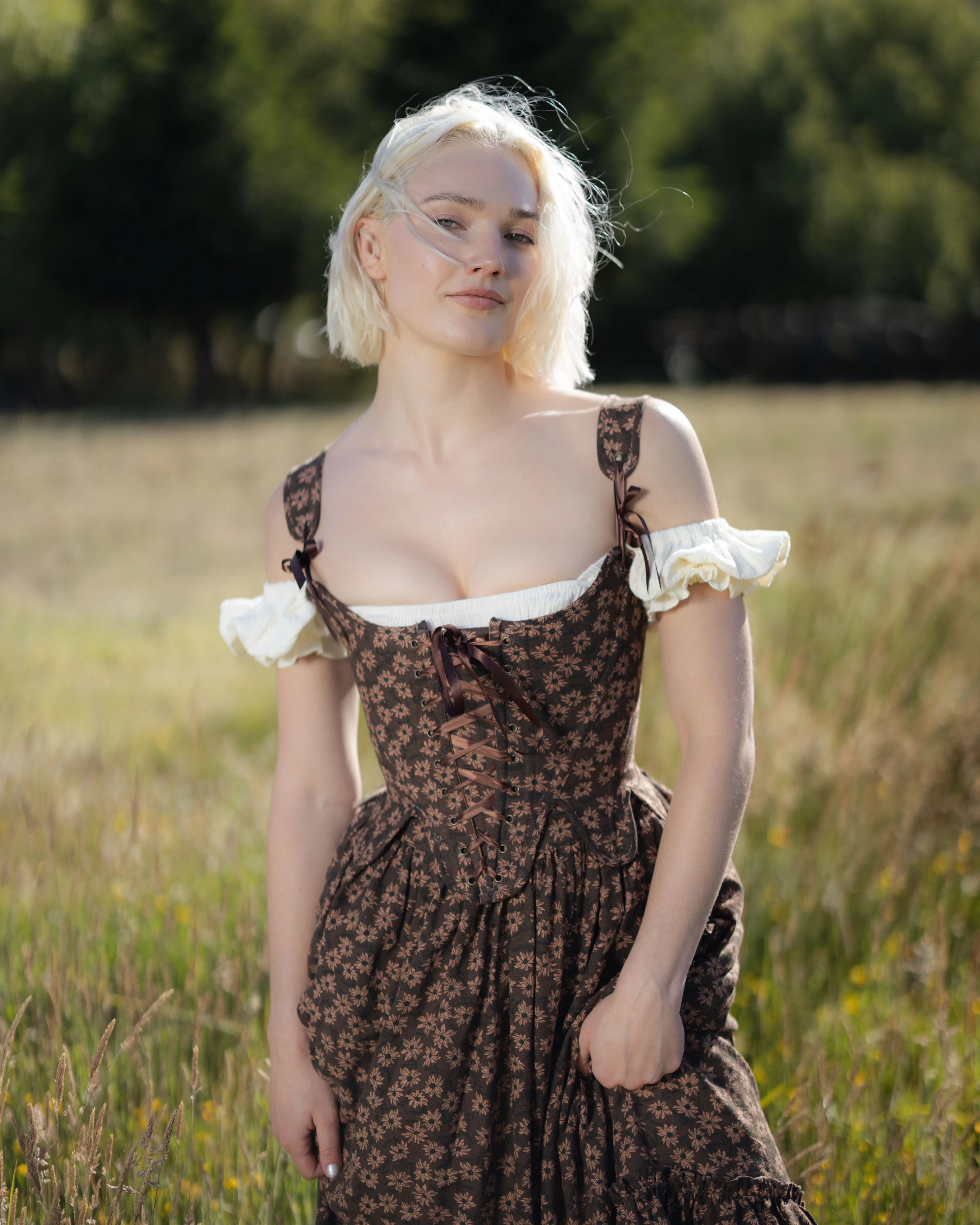 Brown Ditsy Floral 18th Century Stays - Image 6