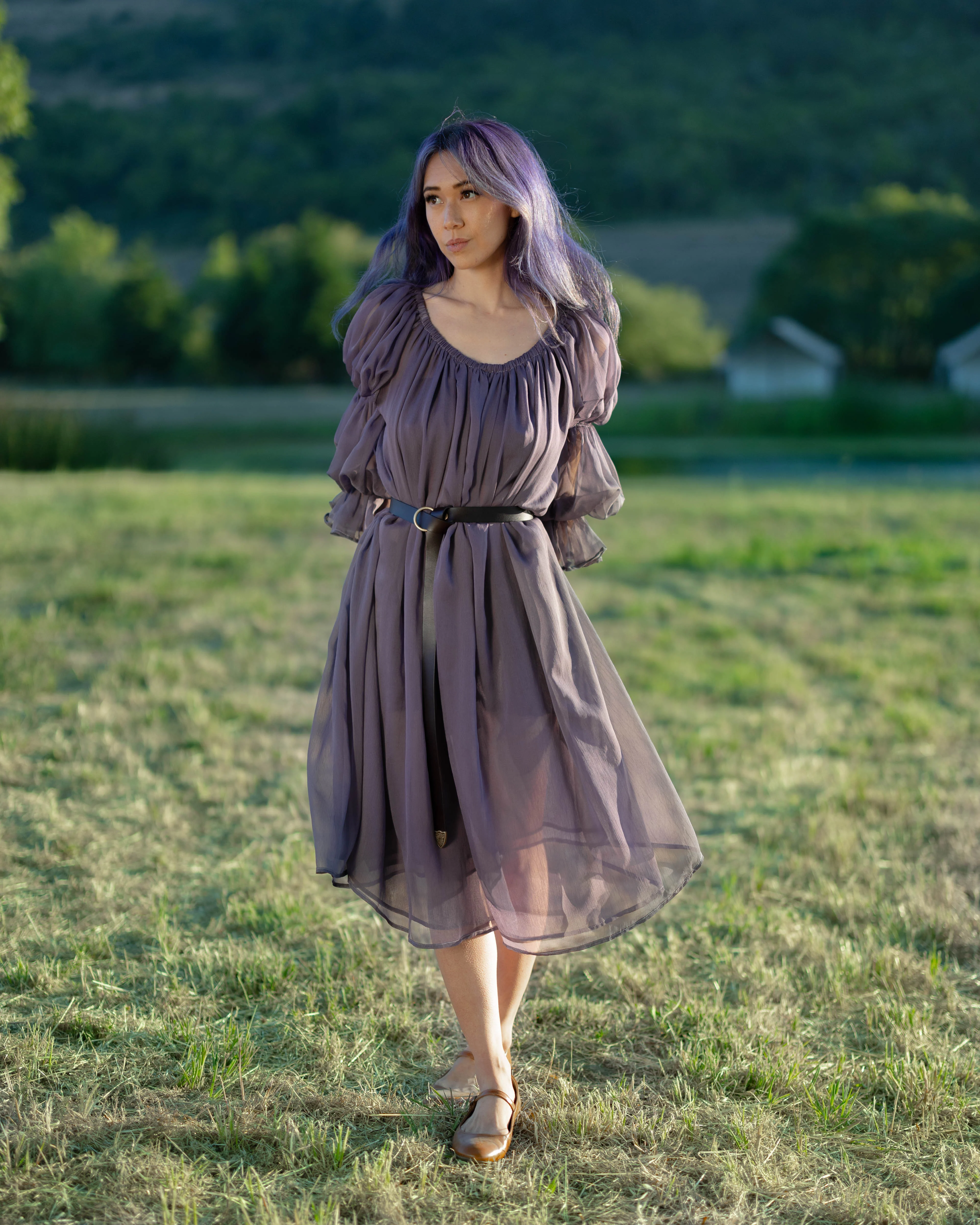 Dark Purple Chiffon Chemise - Image 4