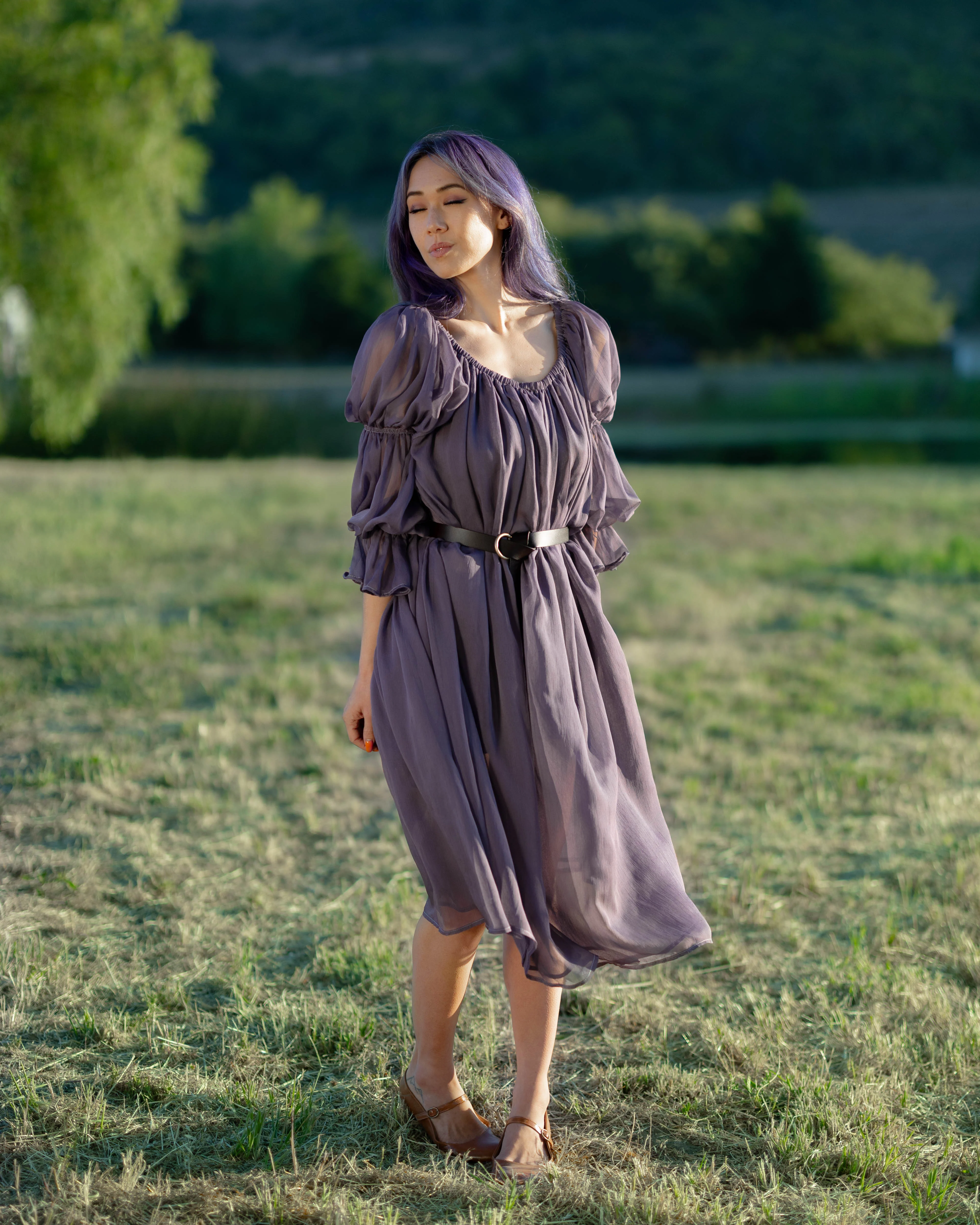 Dark Purple Chiffon Chemise - Image 5