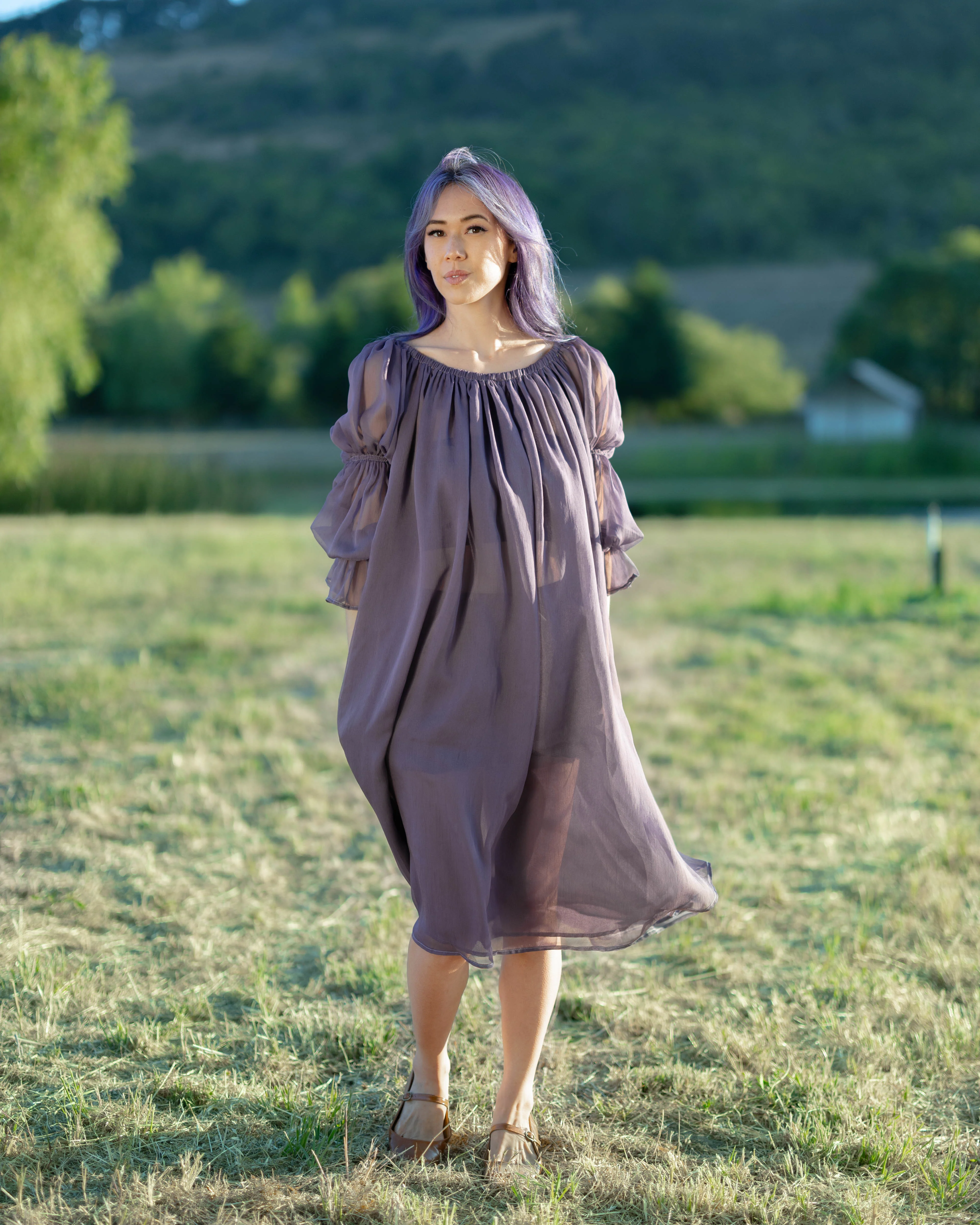 Dark Purple Chiffon Chemise - Image 6