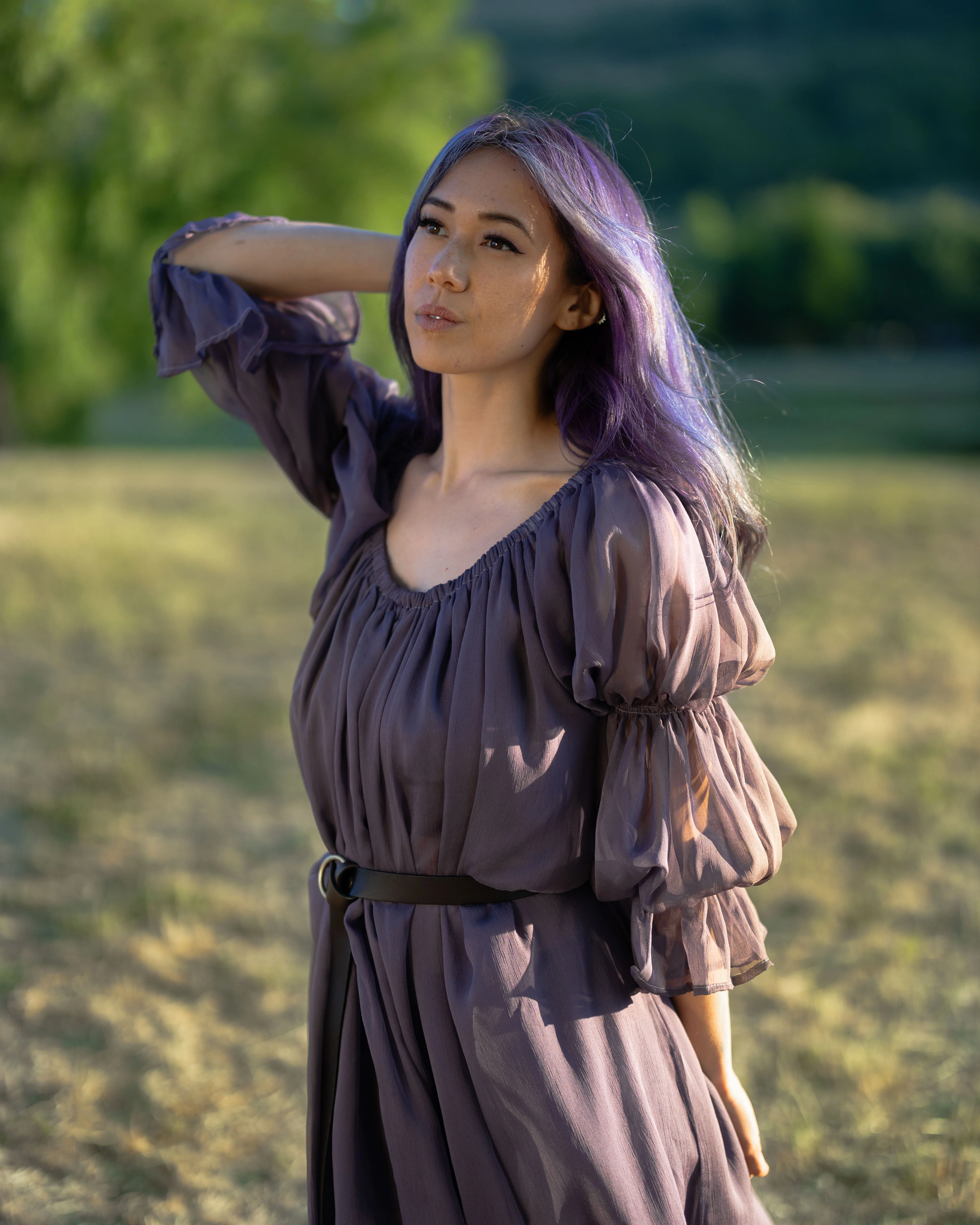 Dark Purple Chiffon Chemise - Image 9