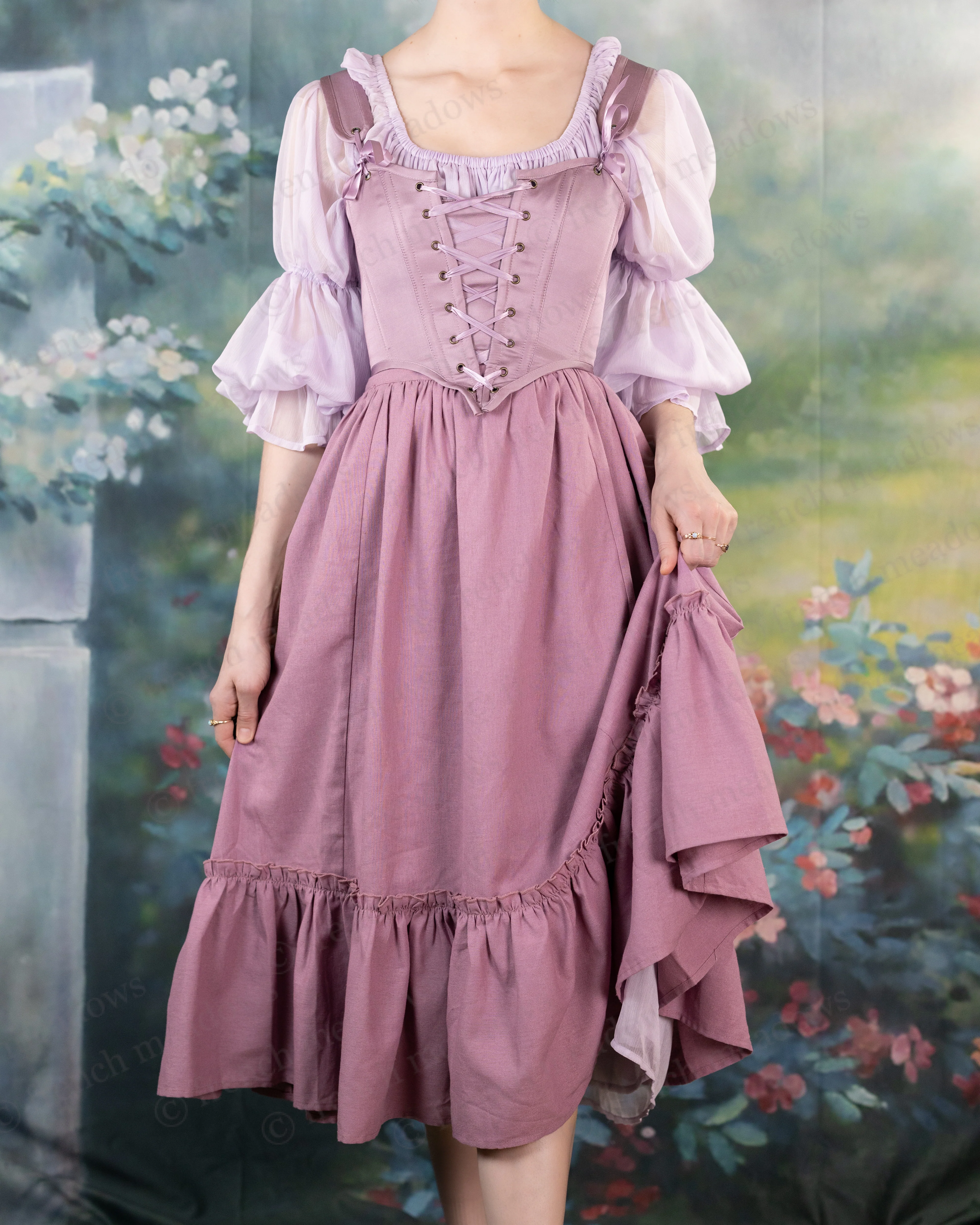 Purple Dusk Satin Corset - Image 10