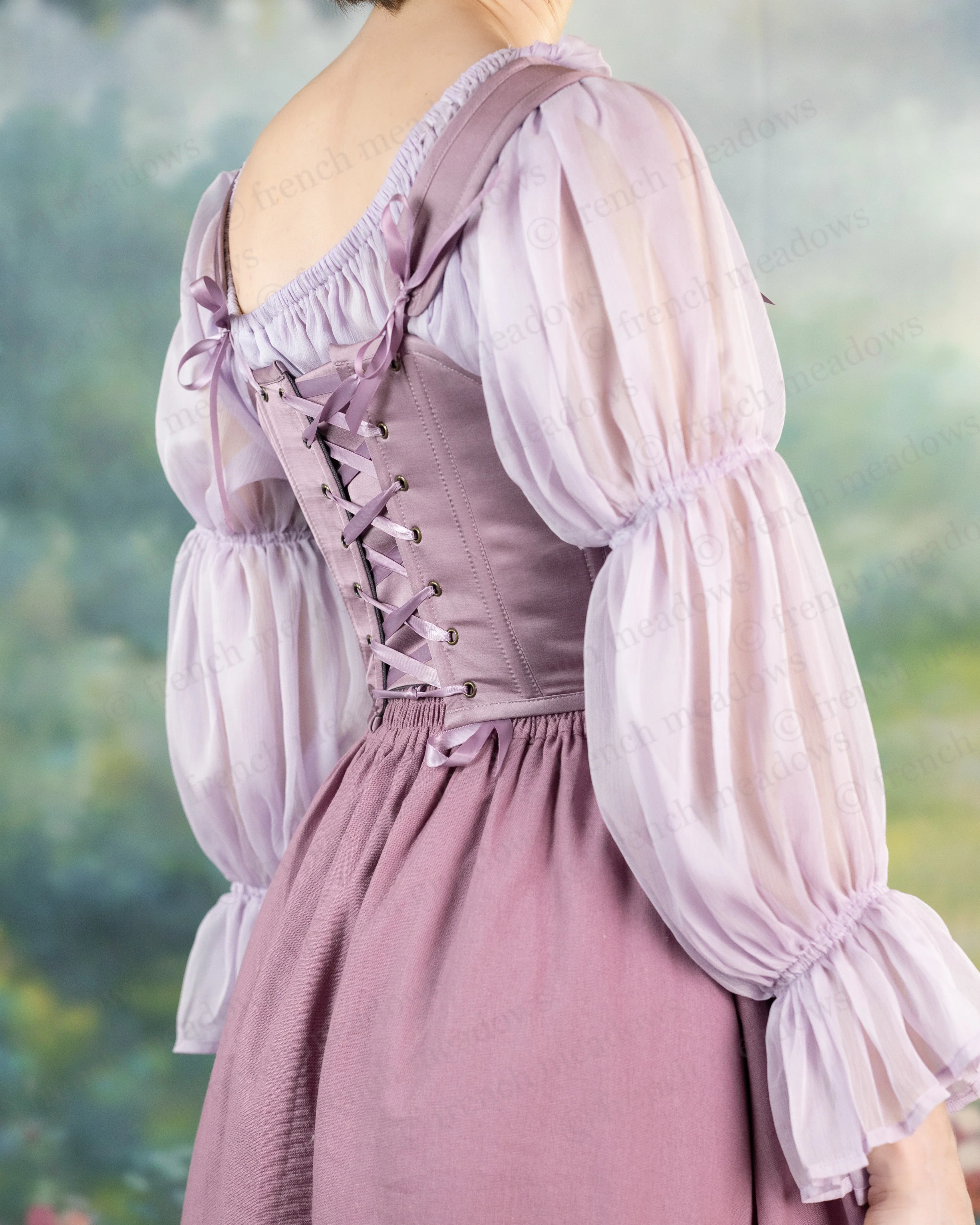 Purple Dusk Satin Corset - Image 11