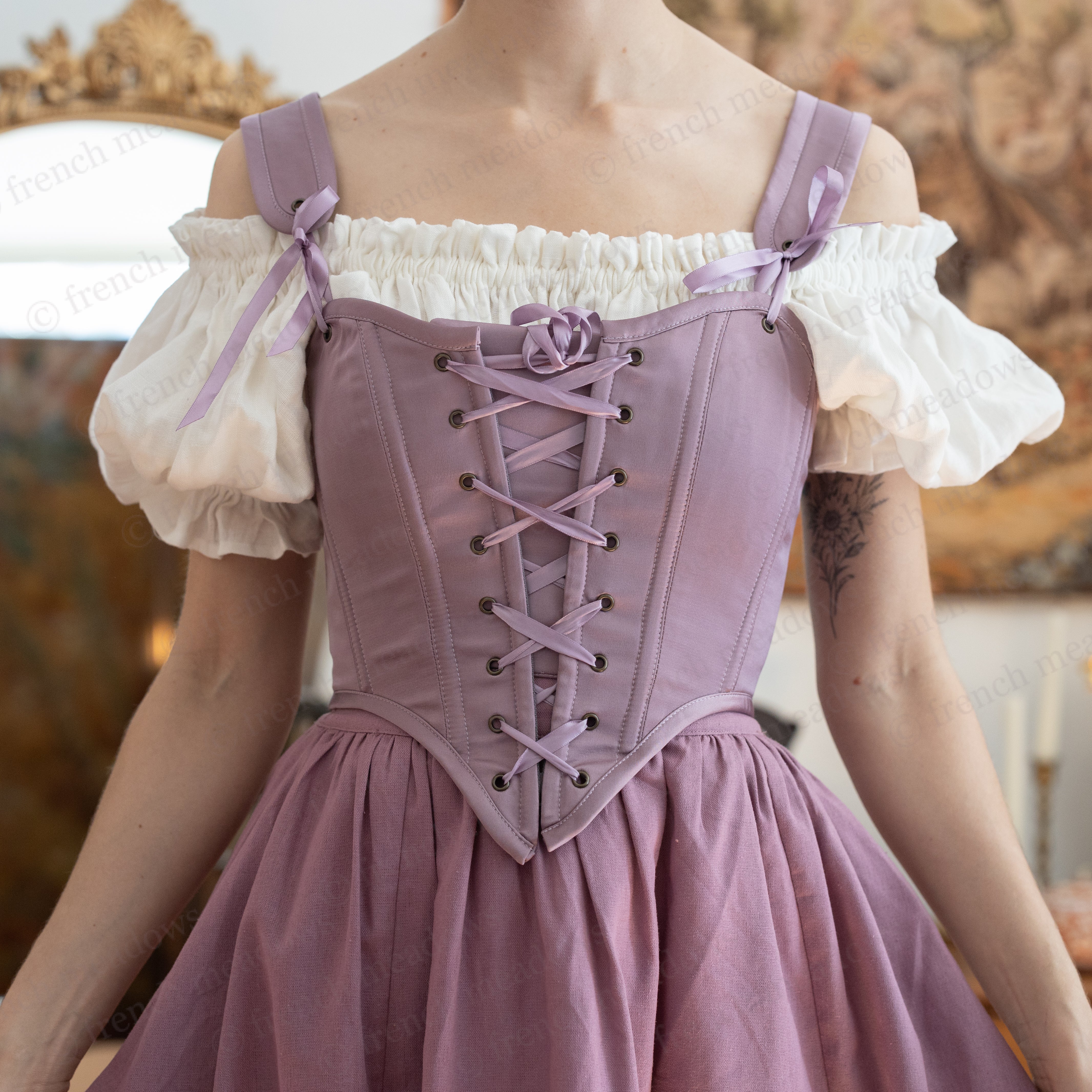 Purple Dusk Satin Corset - Image 12