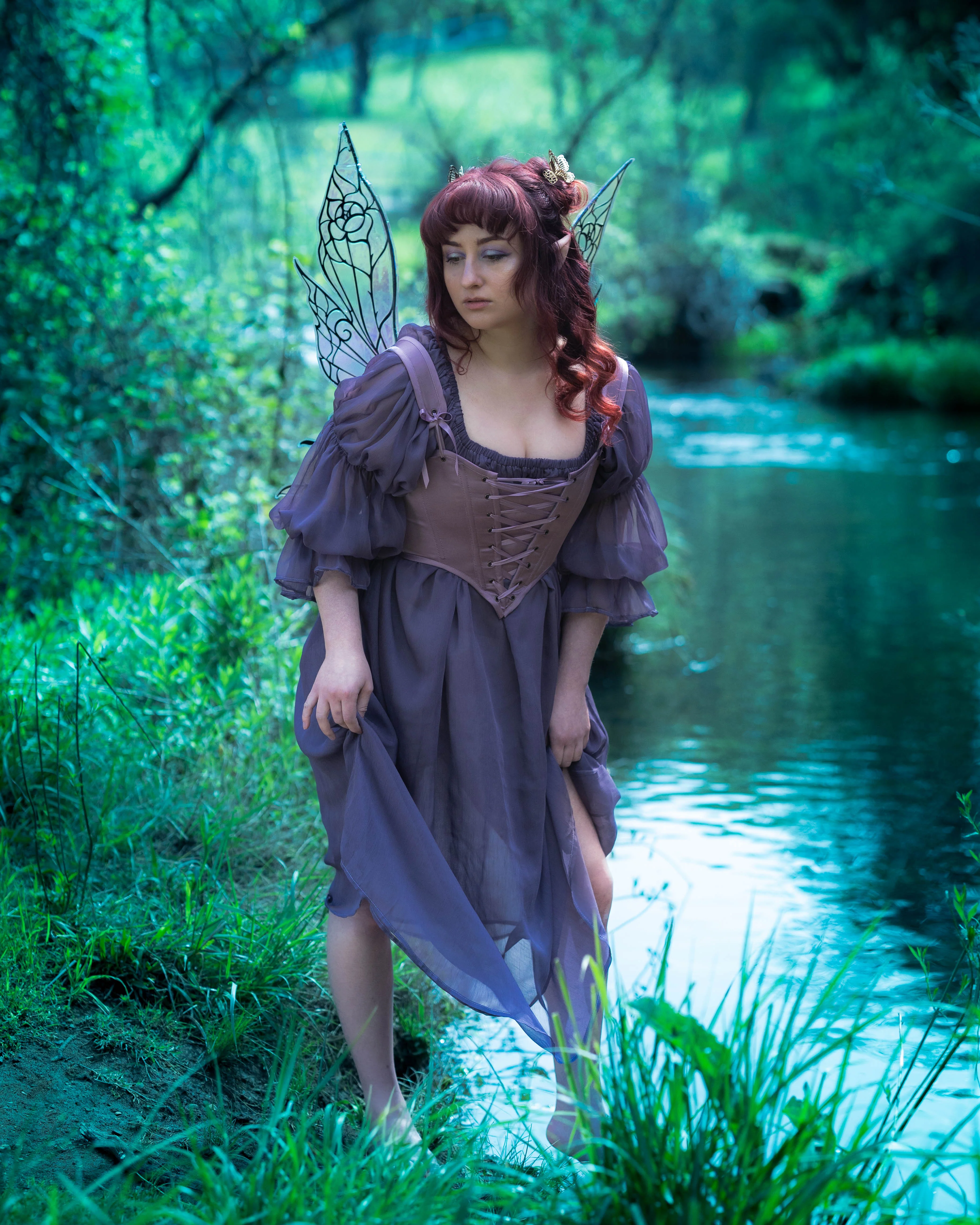 Purple Dusk Satin Corset - Image 5