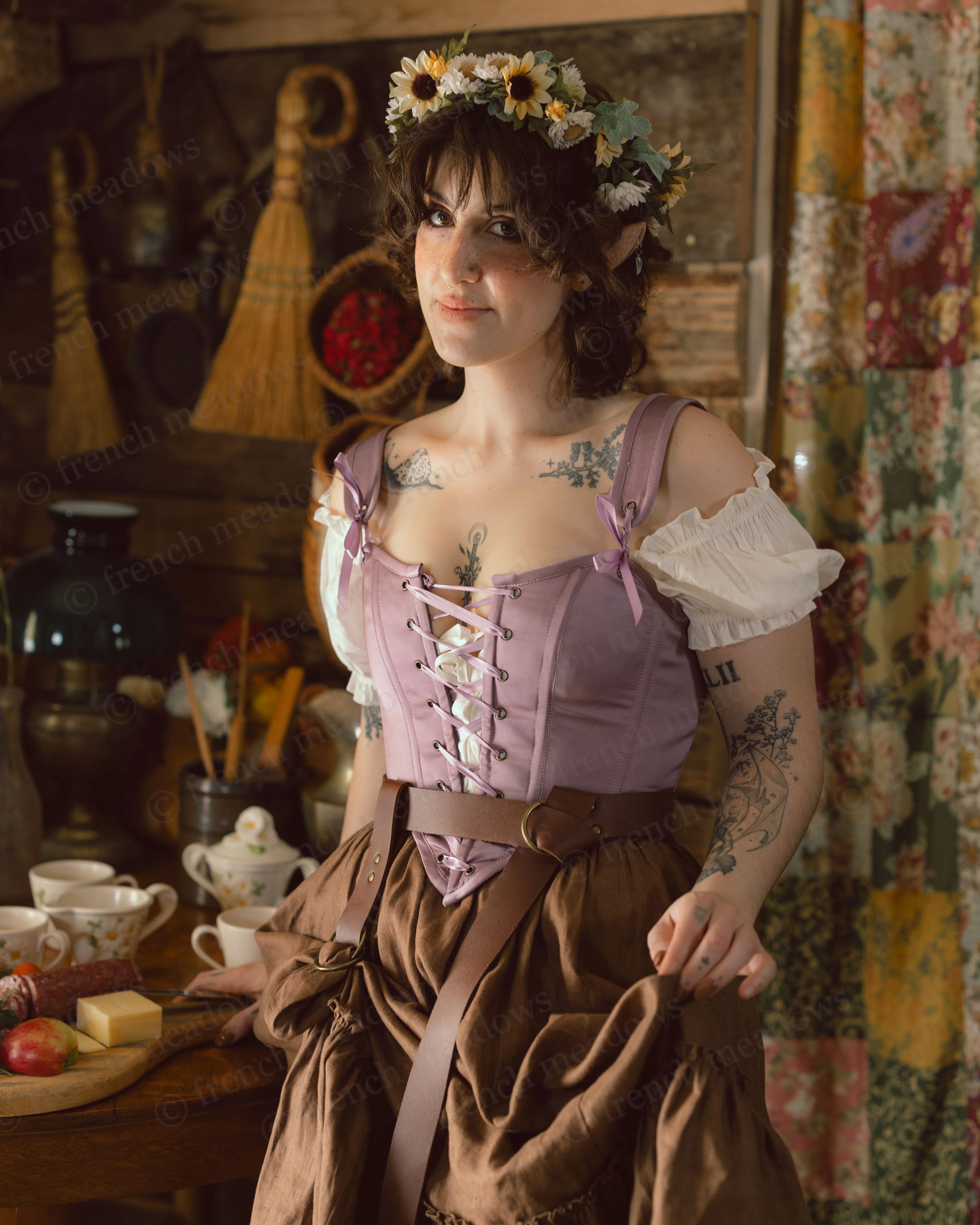 Purple Dusk Satin Corset - Image 8