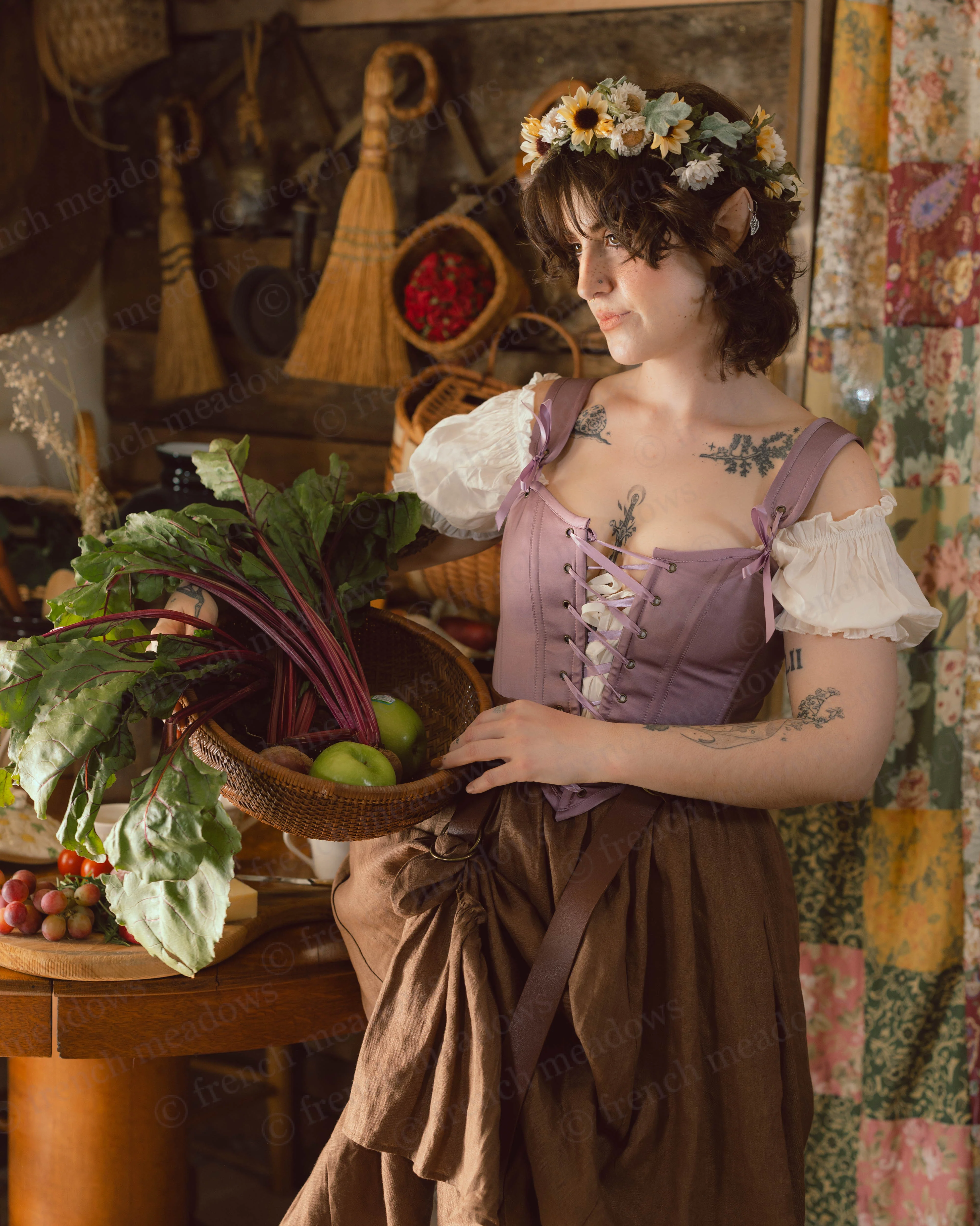 Purple Dusk Satin Corset - Image 9