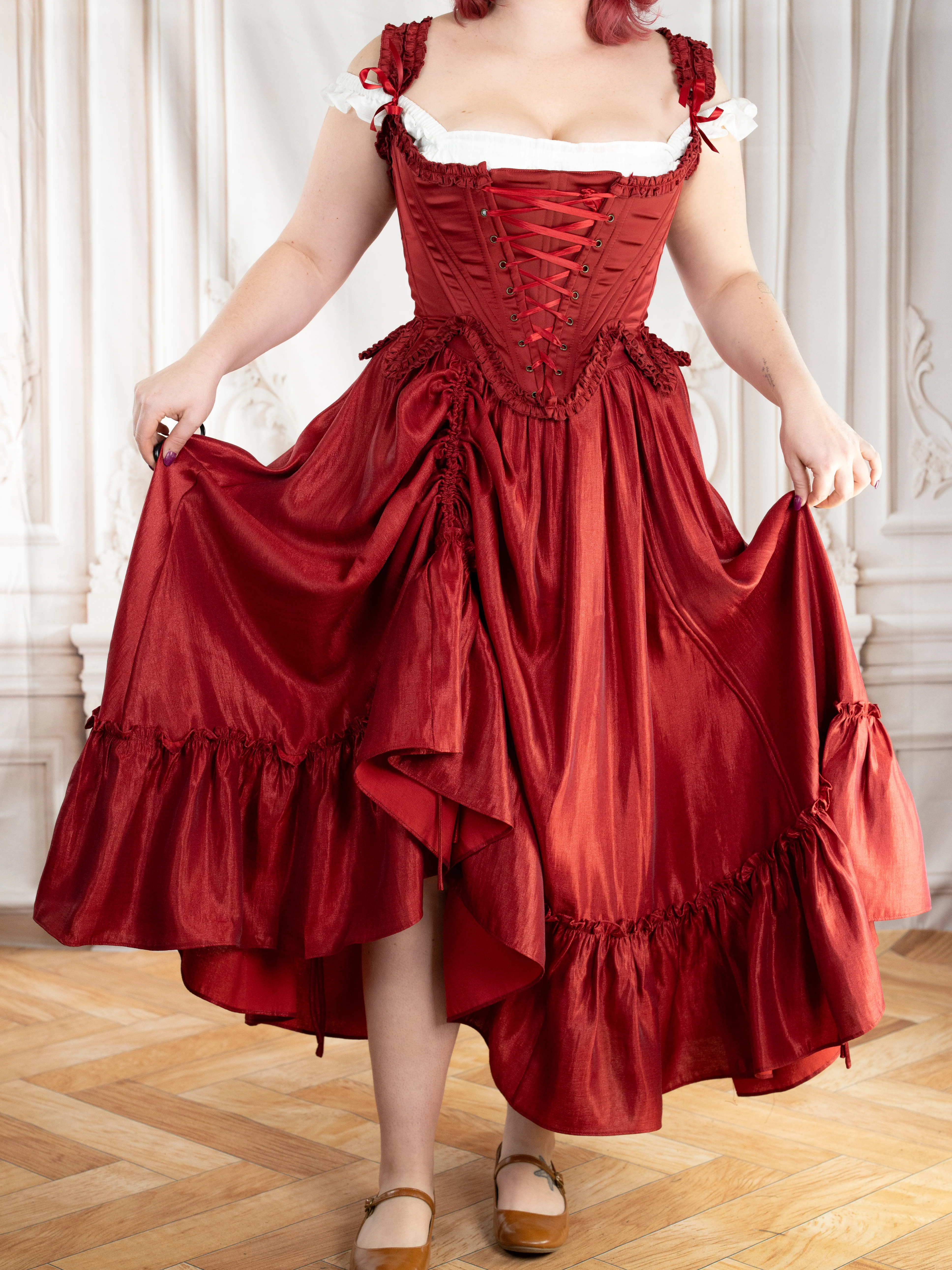 Dark Red Ruffle Skirt - Image 10