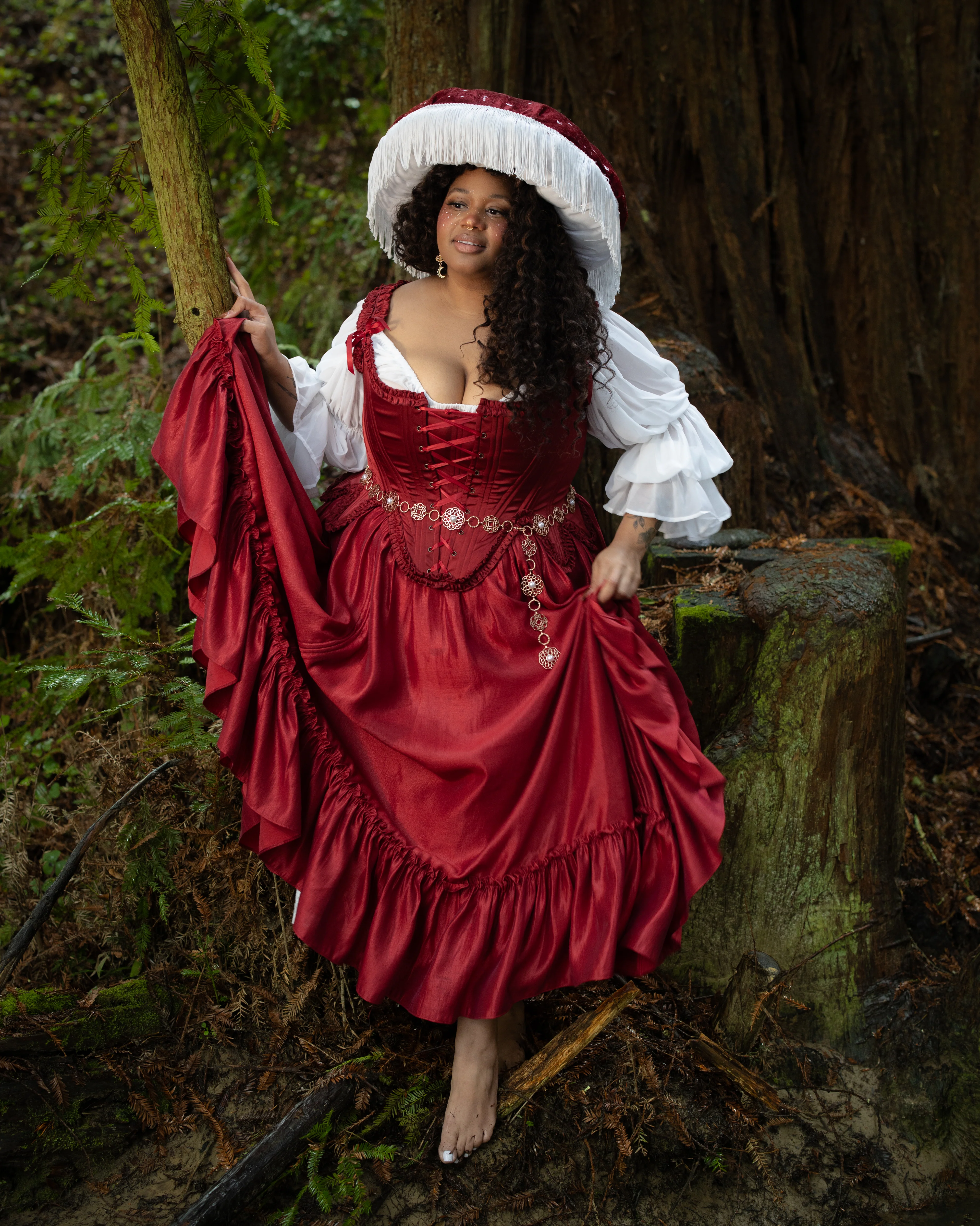 Dark Red Ruffle Skirt - Image 6