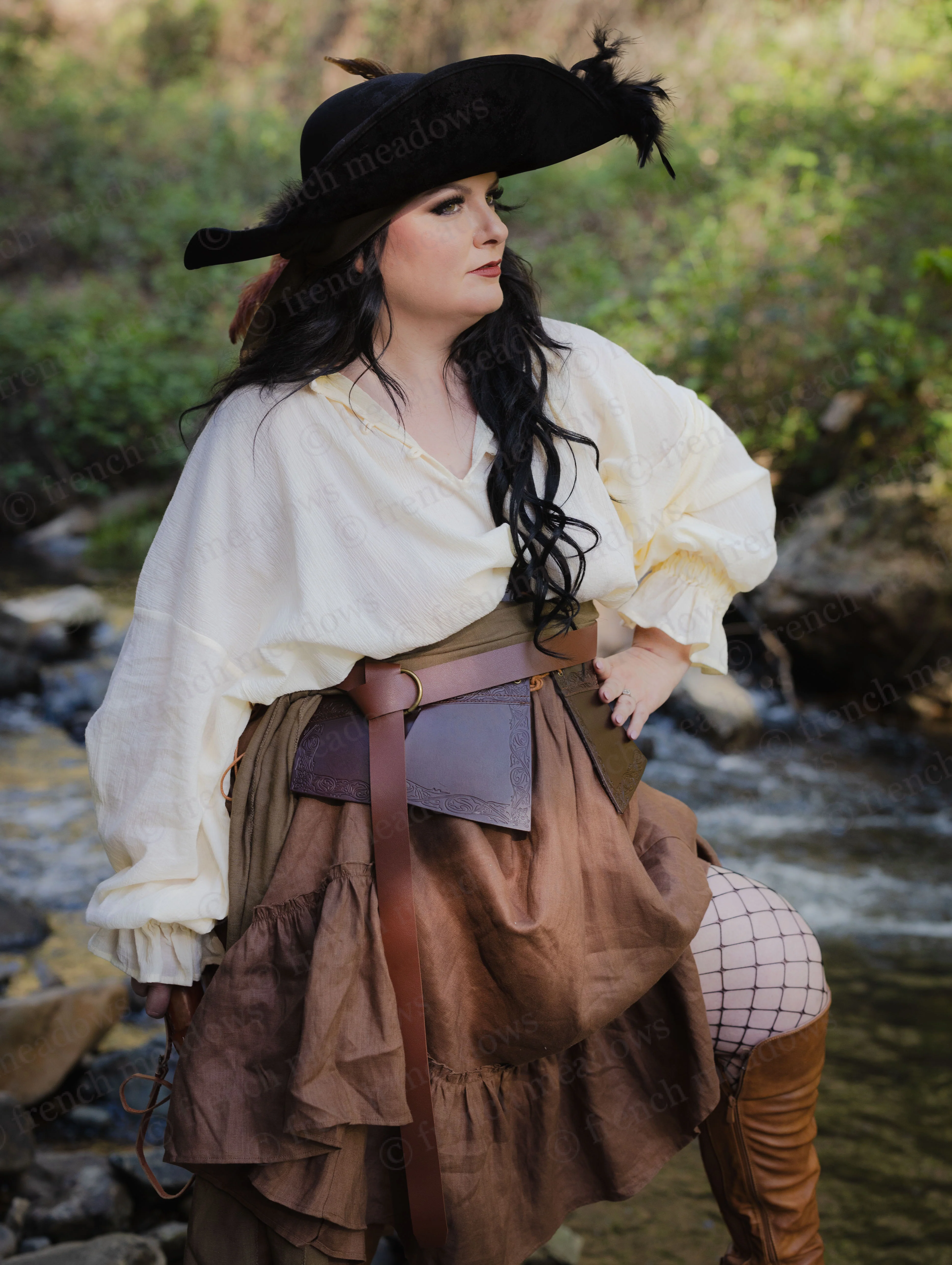 Debossed Leather Underbust Corset - Image 6