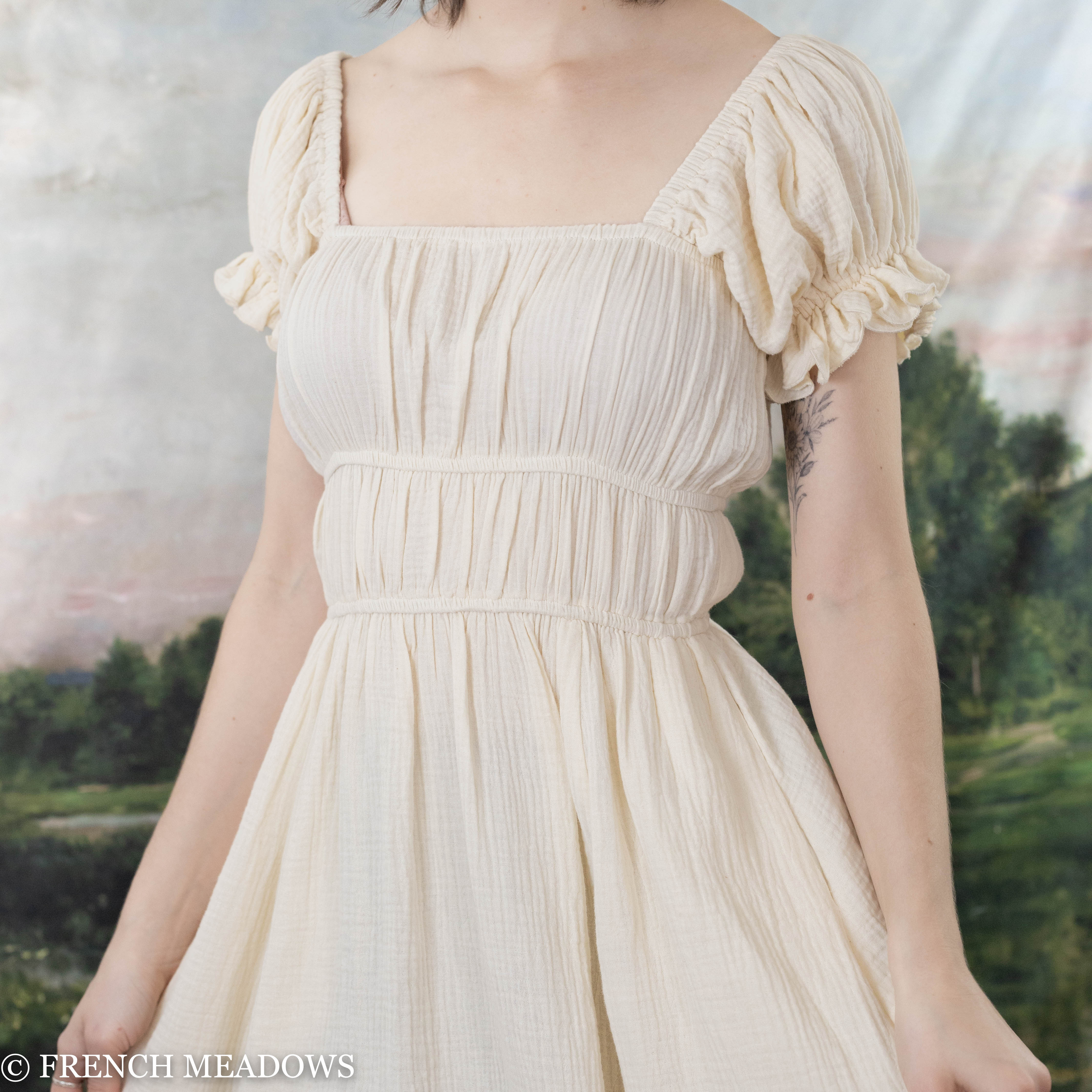Ivory Cotton Milkmaid Dress - Image 10