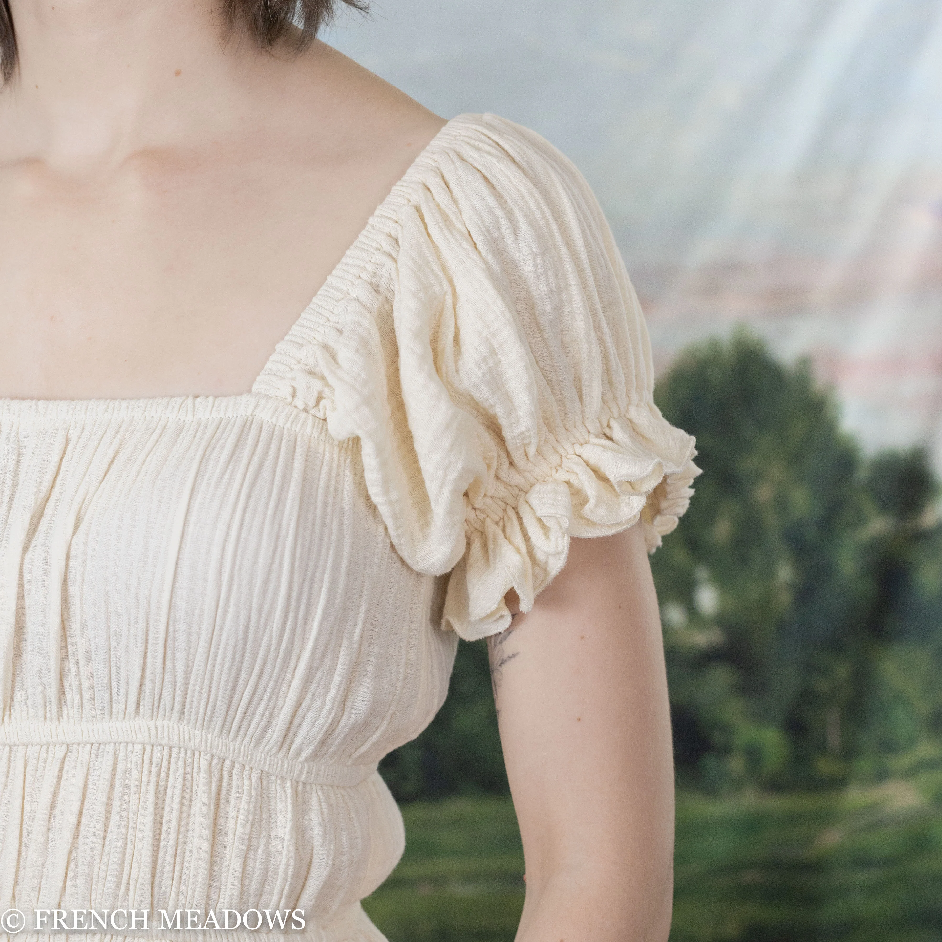 Ivory Cotton Milkmaid Dress - Image 12