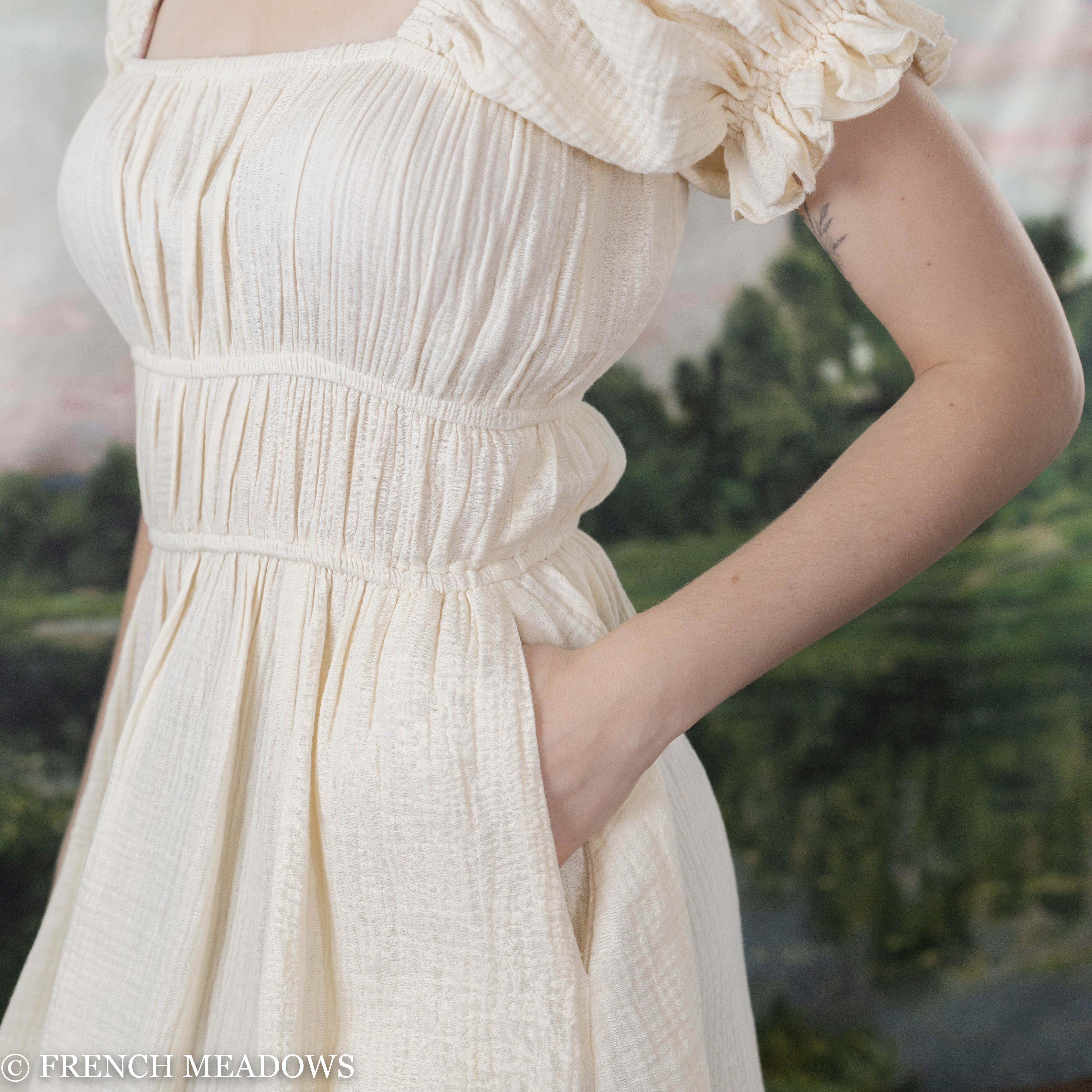 Ivory Cotton Milkmaid Dress - Image 13