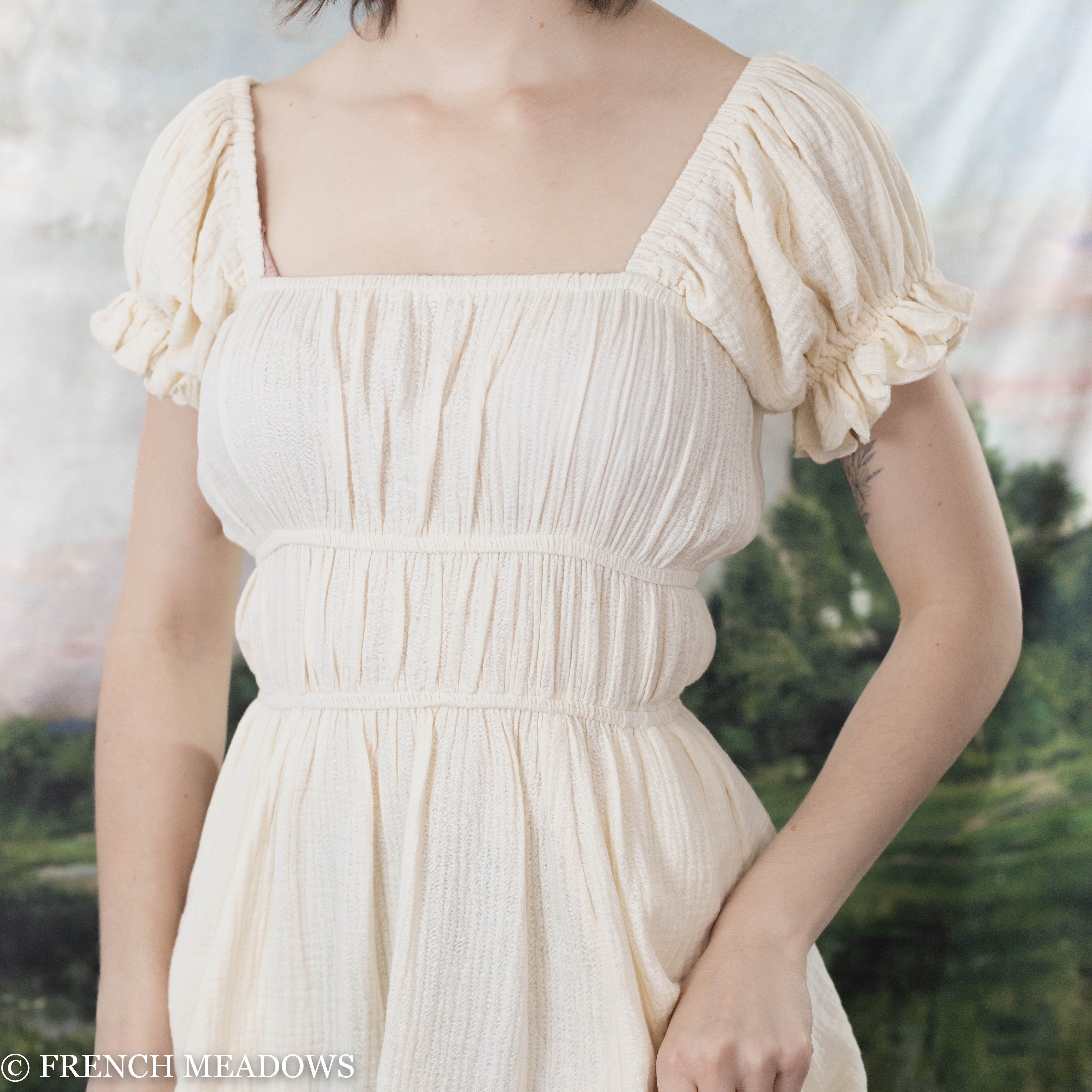 Ivory Cotton Milkmaid Dress - Image 14
