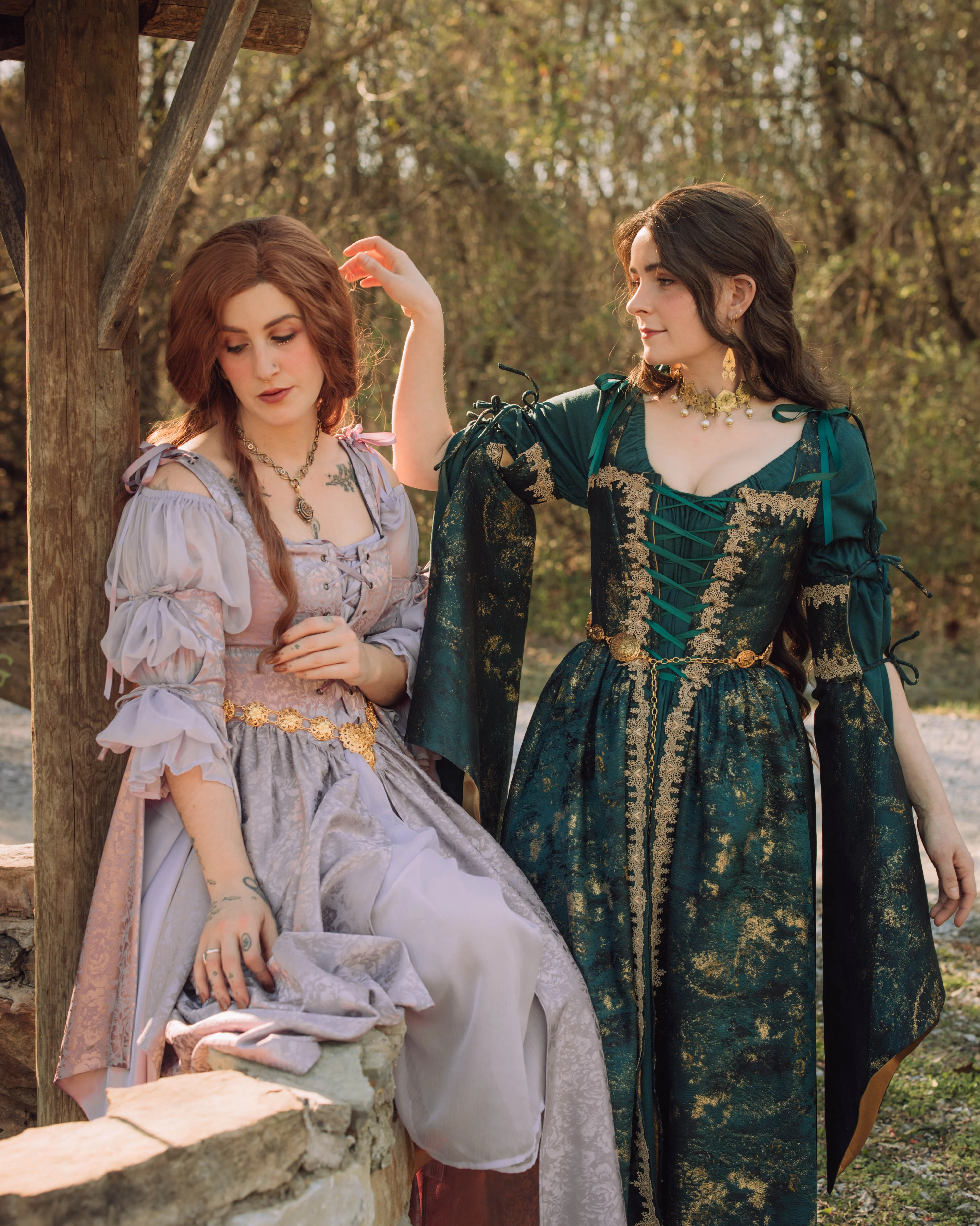 Lavender Floral Satin Corset Dress - Image 19