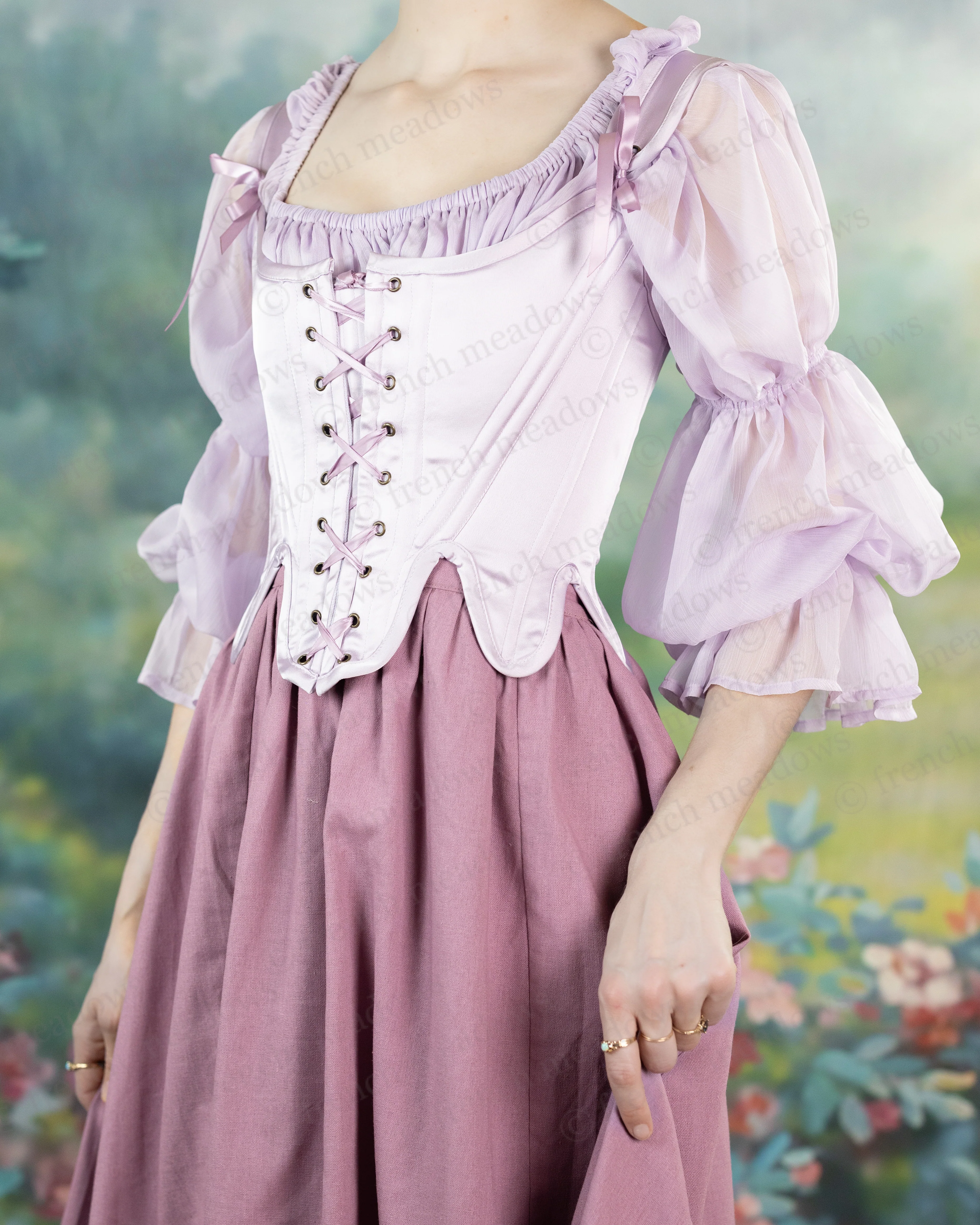 Lilac Satin 18th Century Stays - Image 11