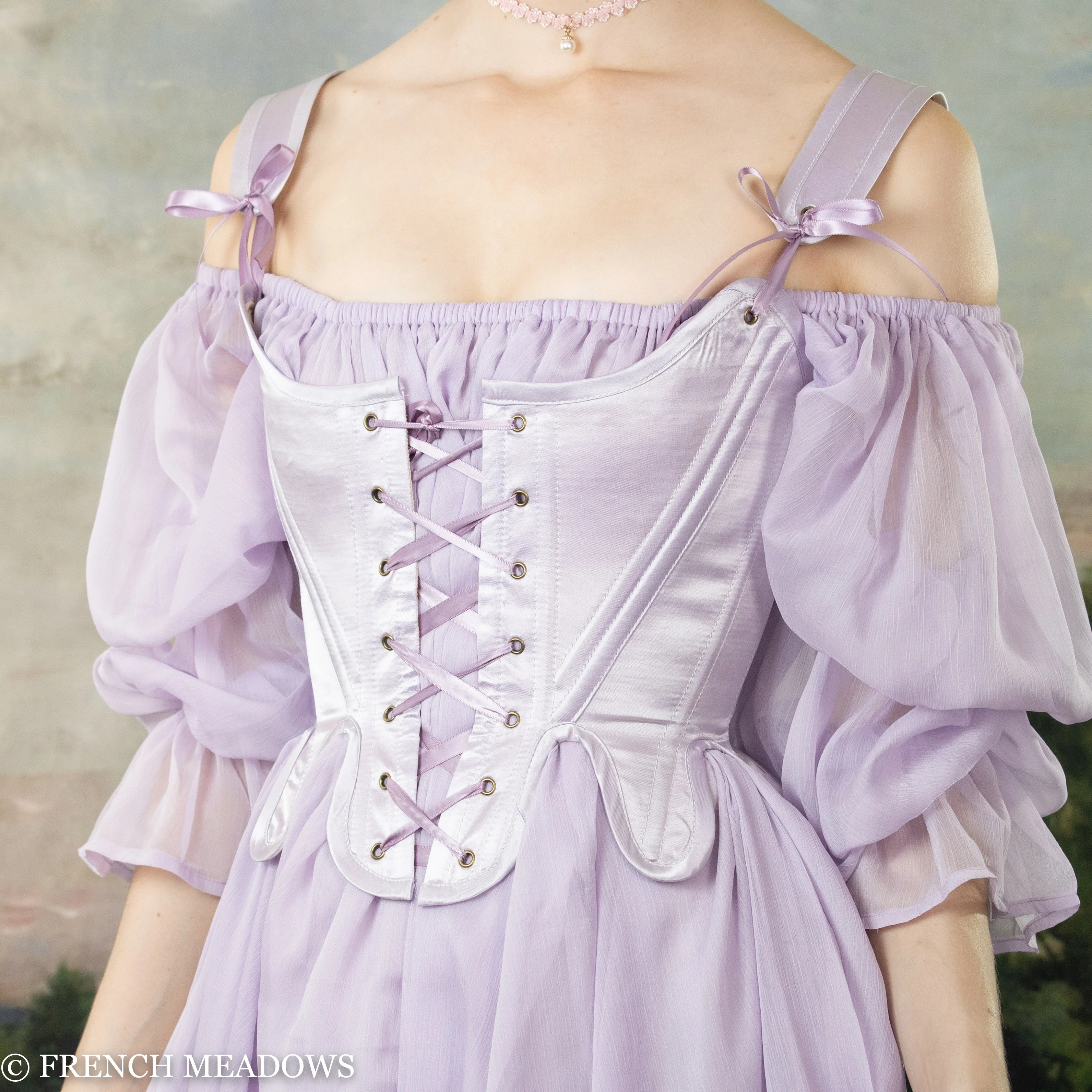 Lilac Satin 18th Century Stays - Image 12