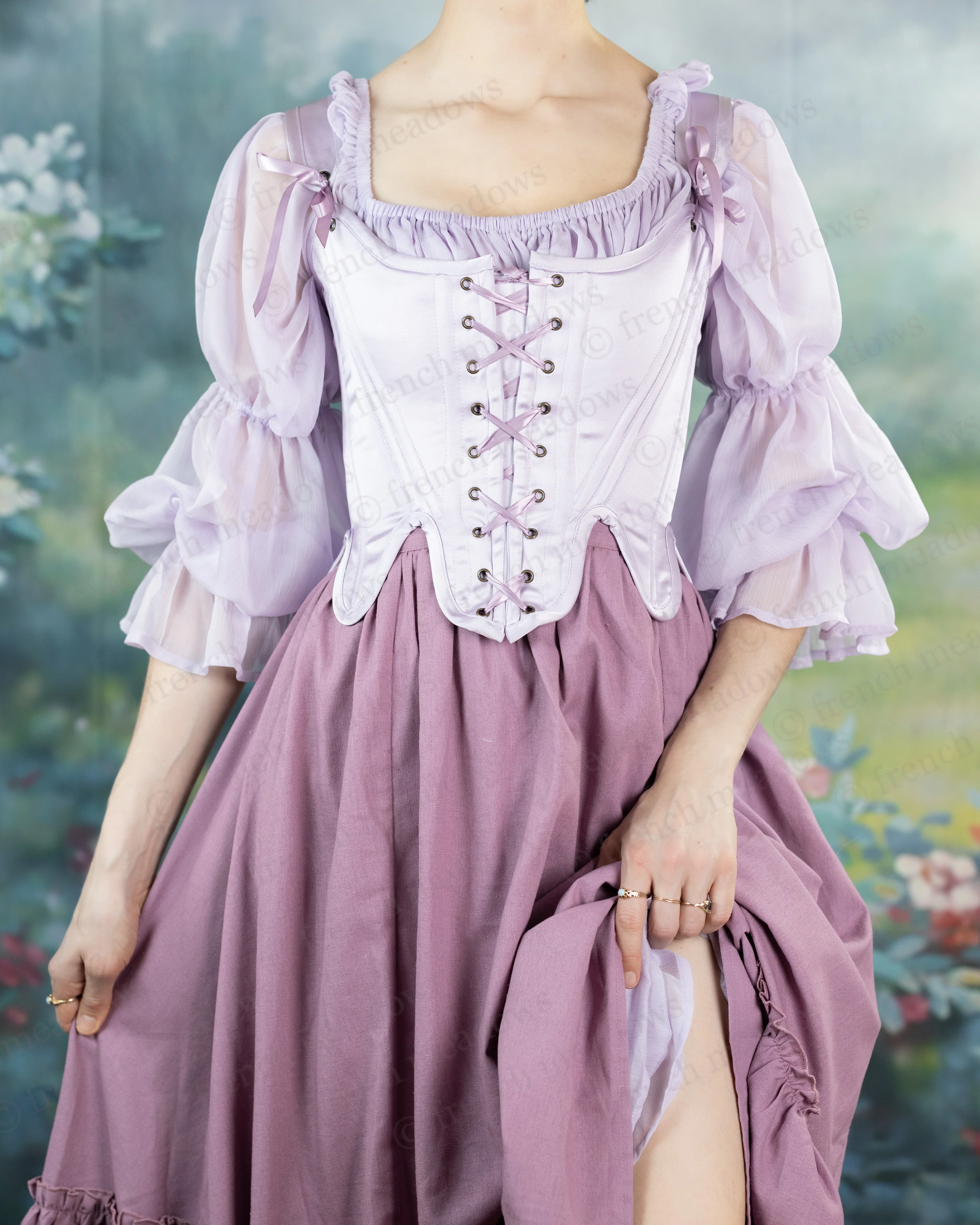 Lilac Satin 18th Century Stays - Image 13