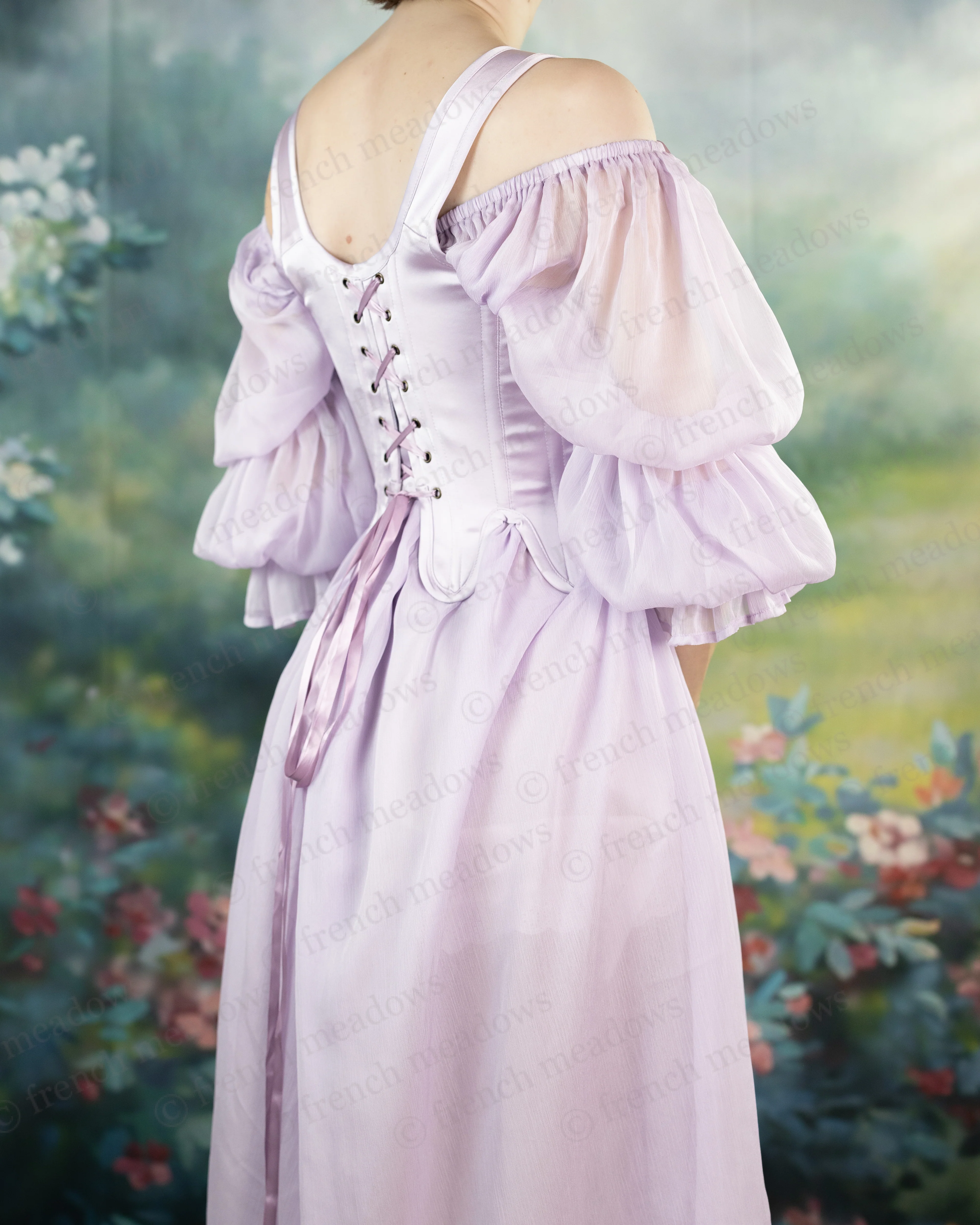 Lilac Satin 18th Century Stays - Image 14