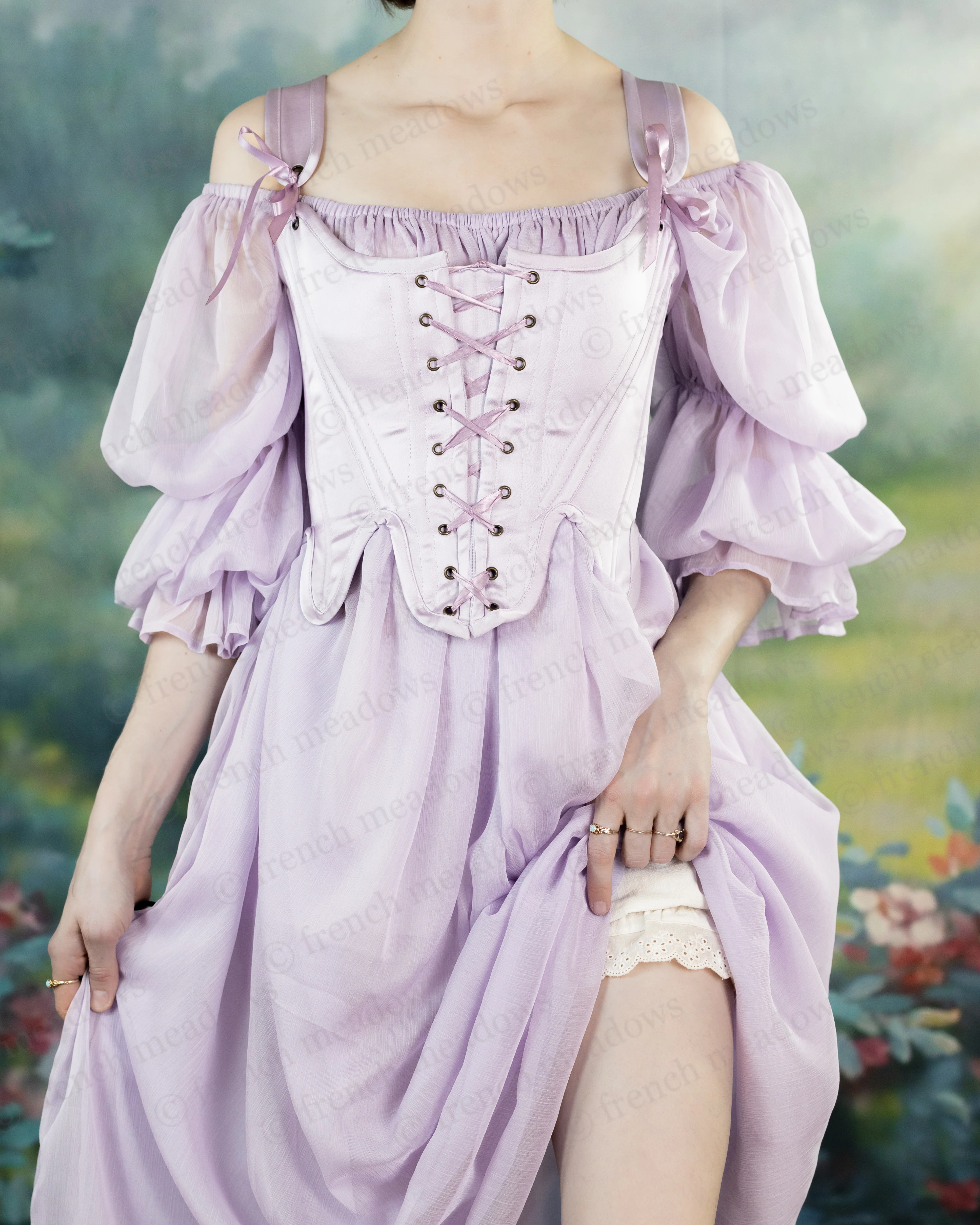Lilac Satin 18th Century Stays - Image 9