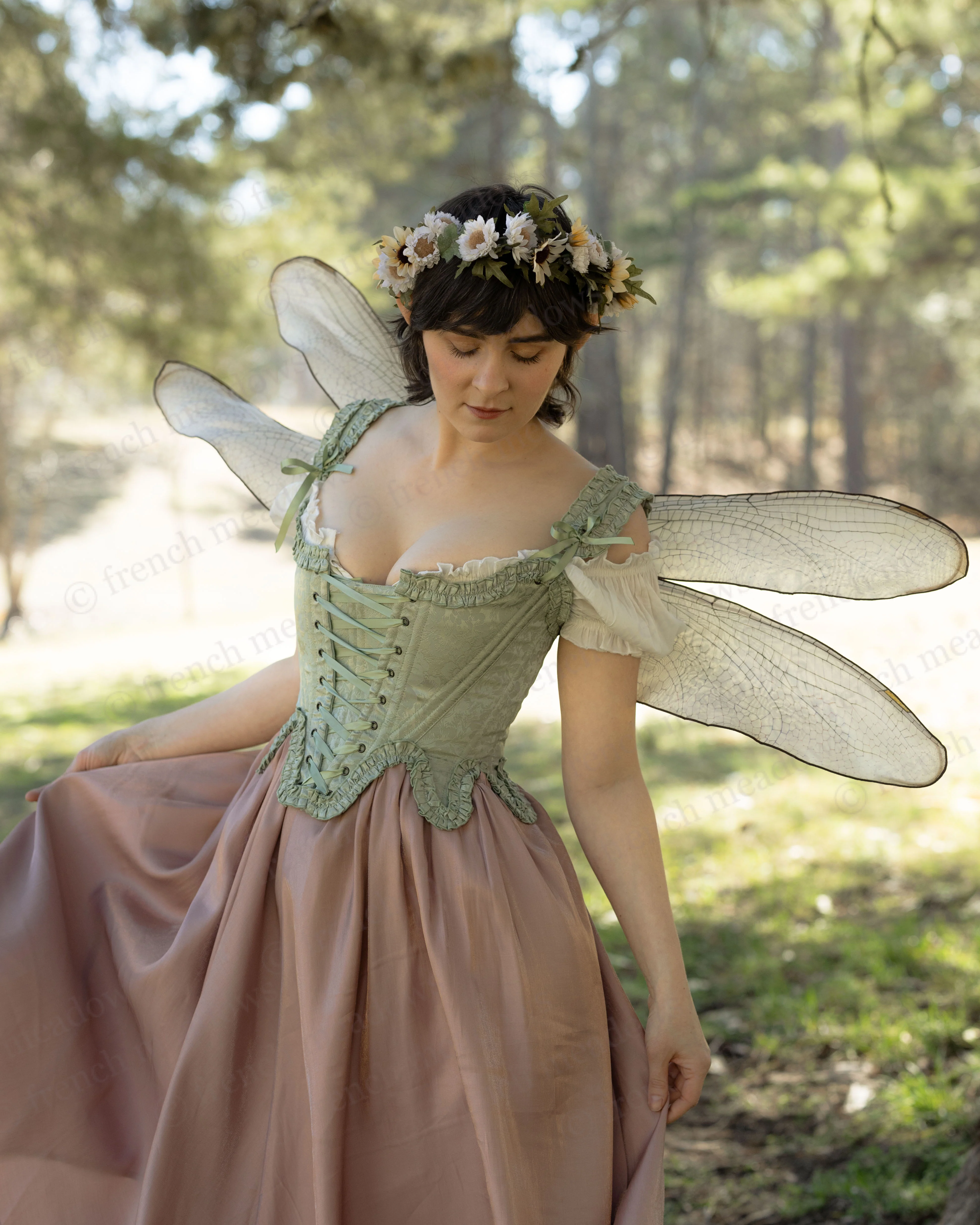 Mint Green Floral 18th Century Stays - Image 15