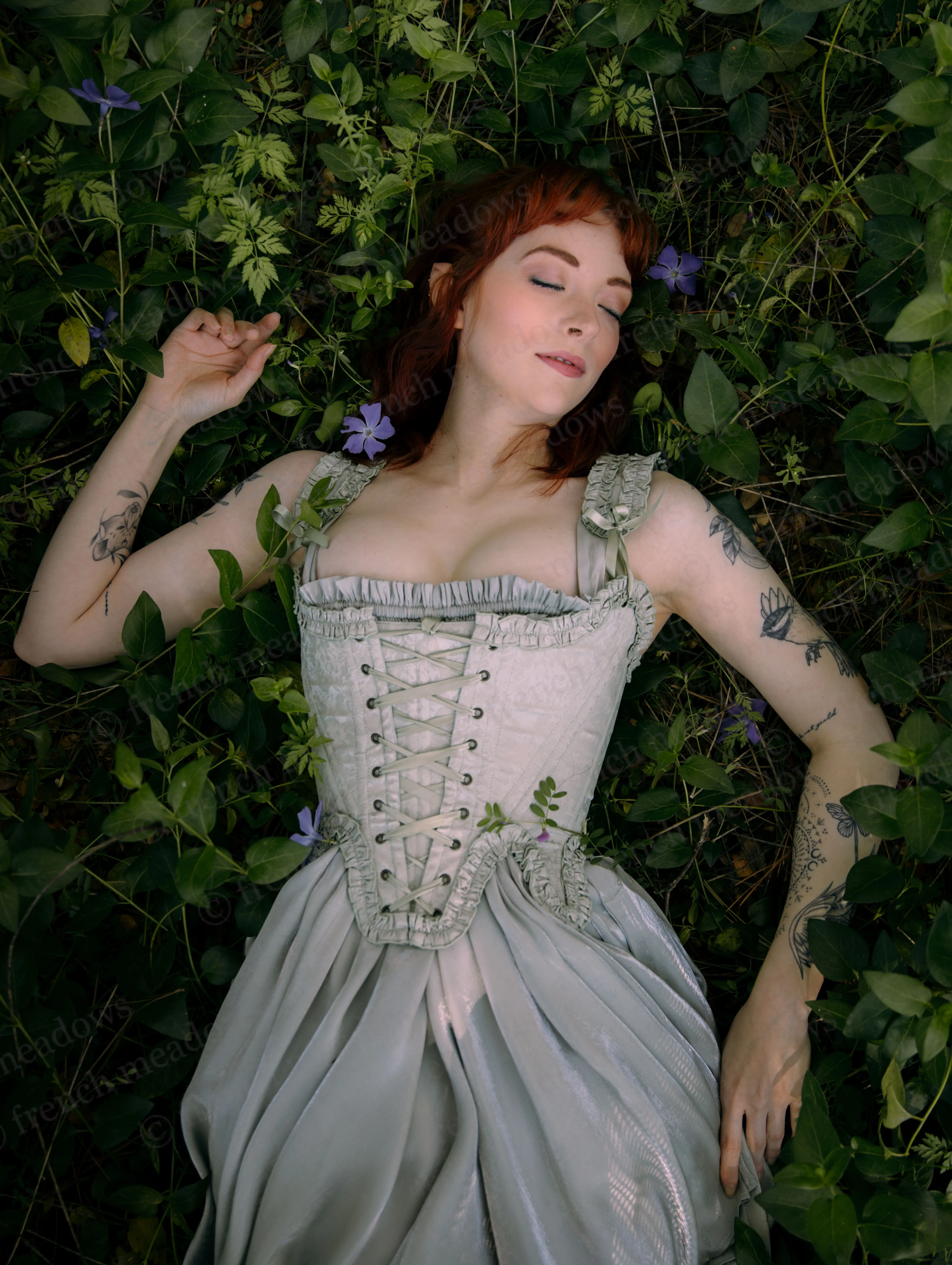 Mint Green Floral 18th Century Stays - Image 4