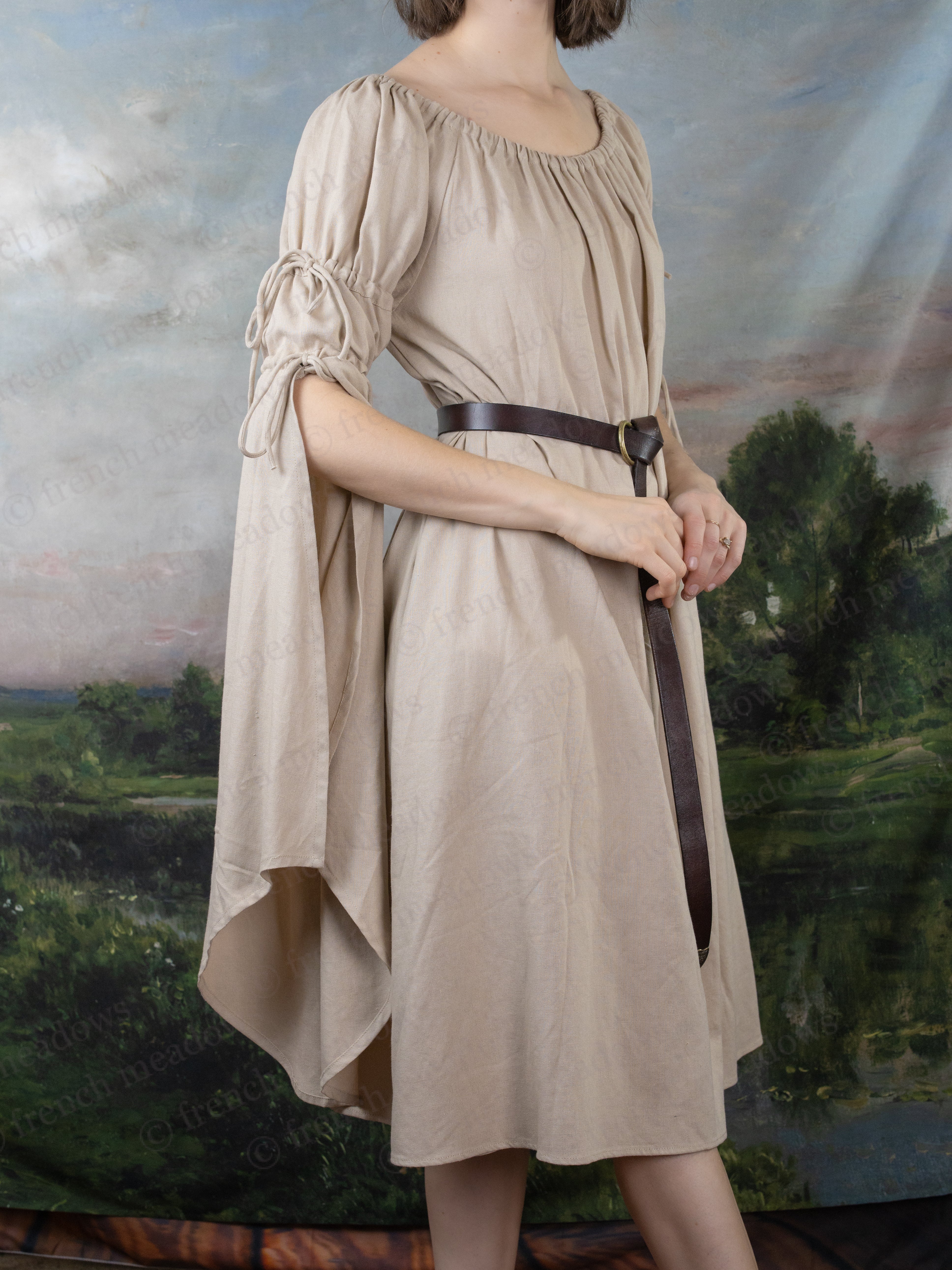 Natural Linen Bell Sleeve Chemise - Image 5