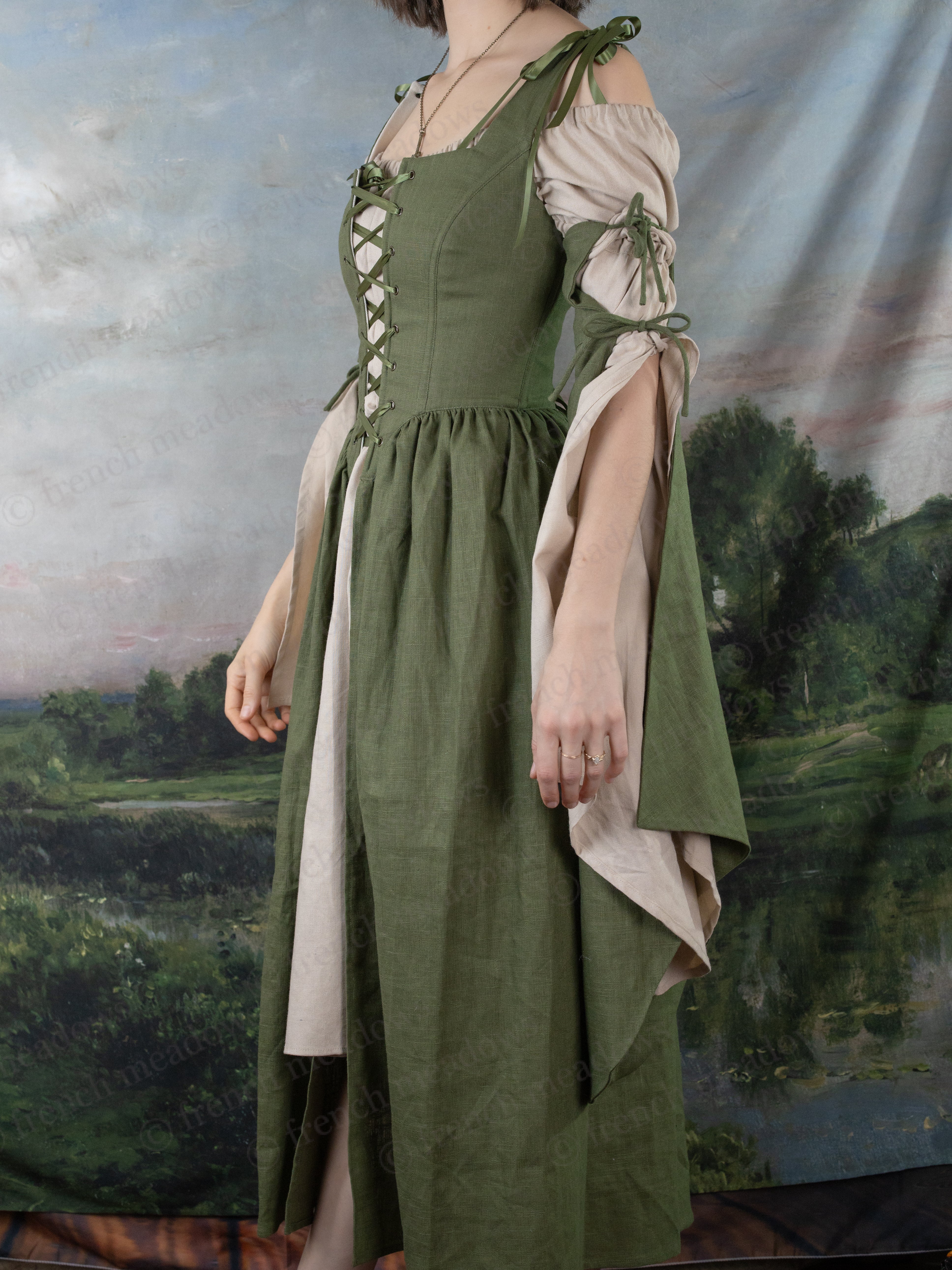 Natural Linen Bell Sleeve Chemise - Image 9