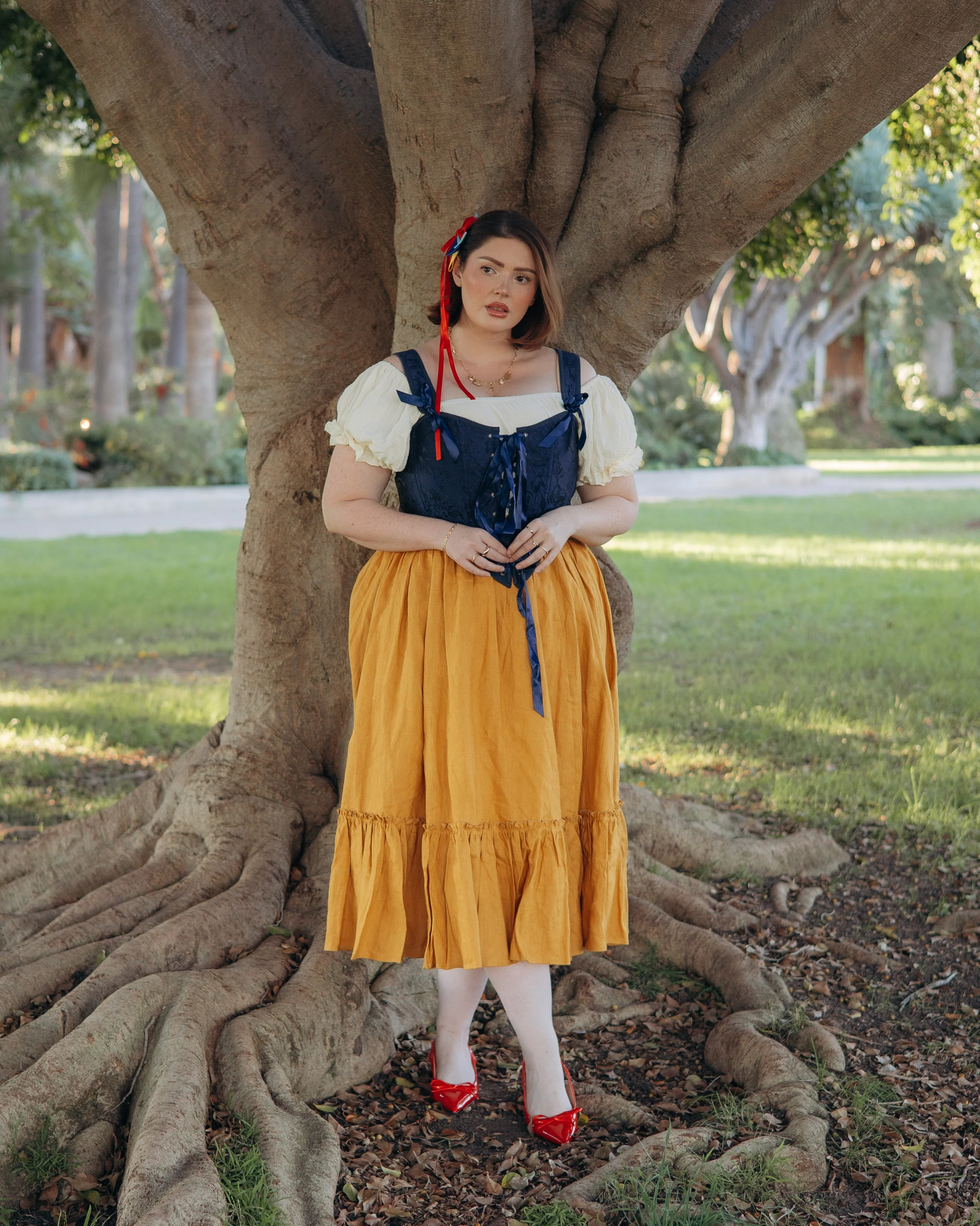 Yellow Linen Ruffle Skirt - Image 4