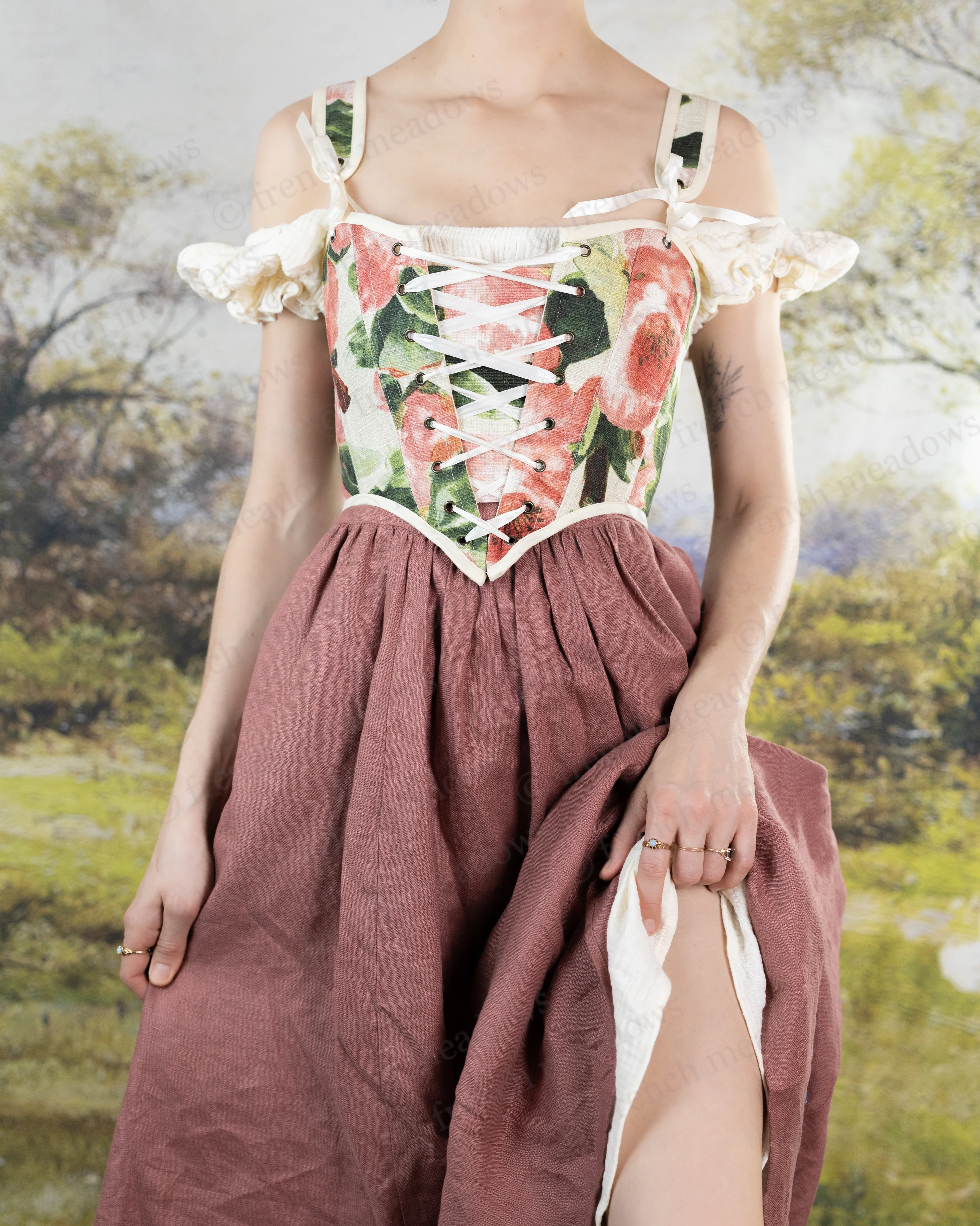 Pink Peony Floral Corset - Image 4