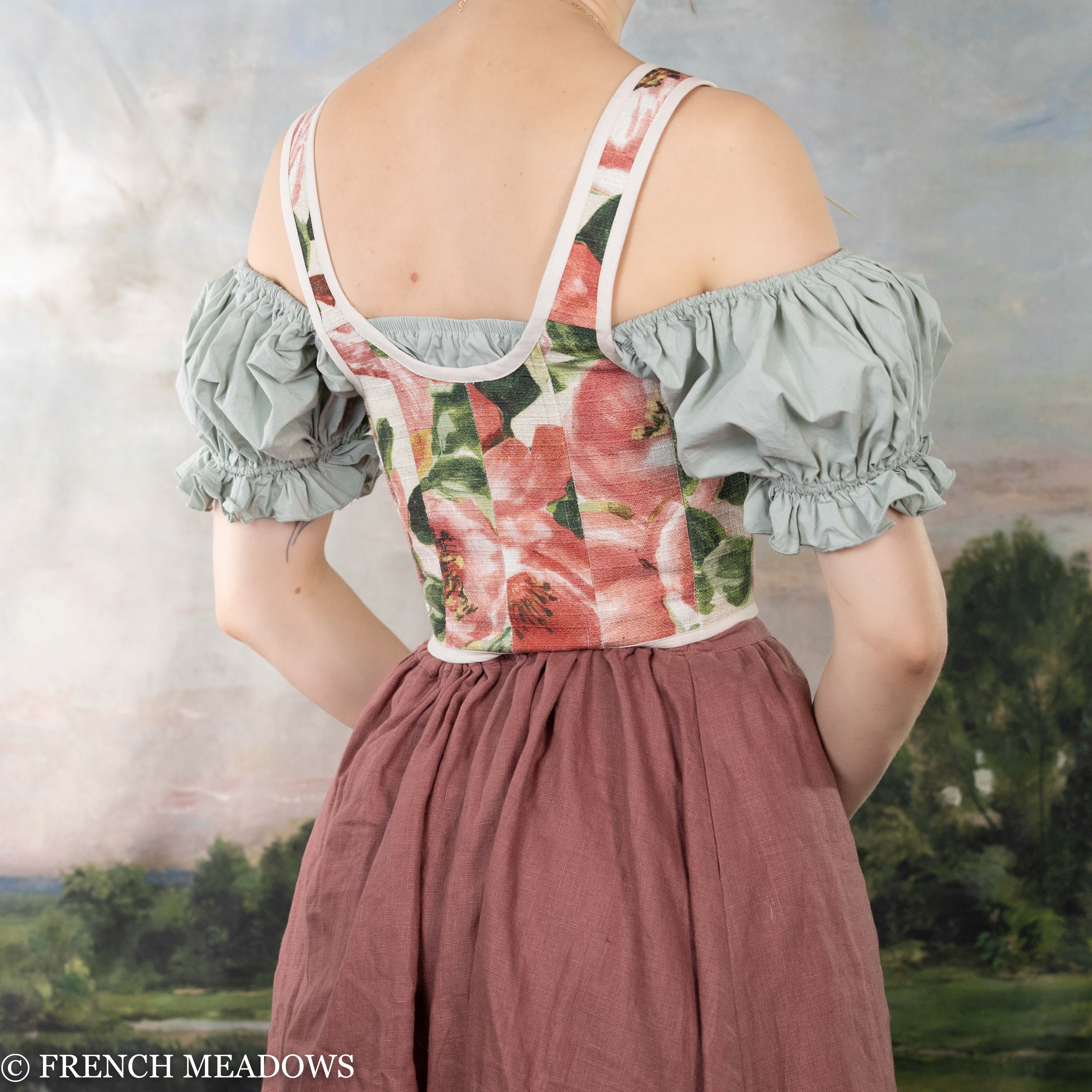 Handmade Pink Peony Renaissance Bodice - Image 5