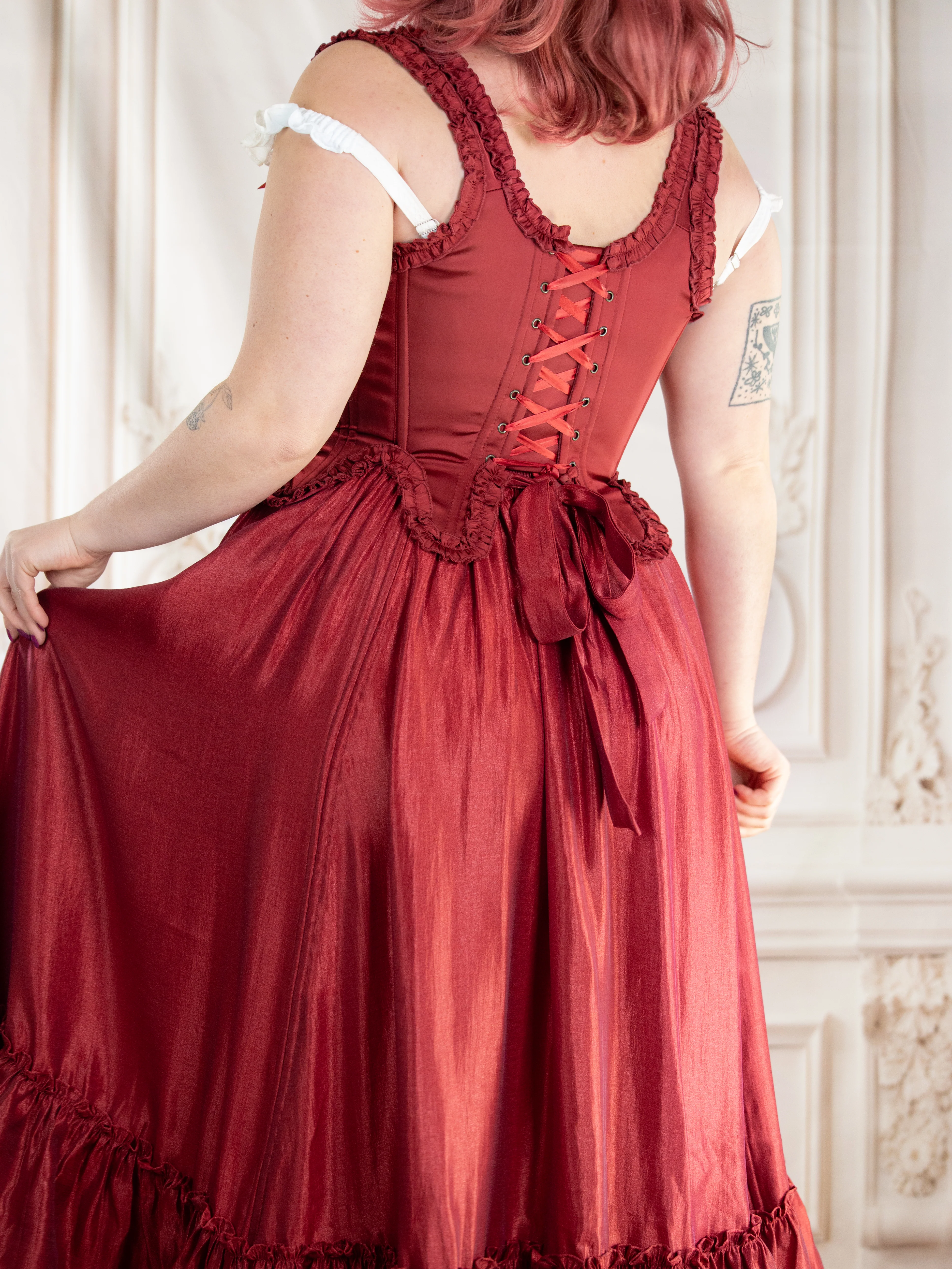 Red Satin 18th Century Stays - Image 14