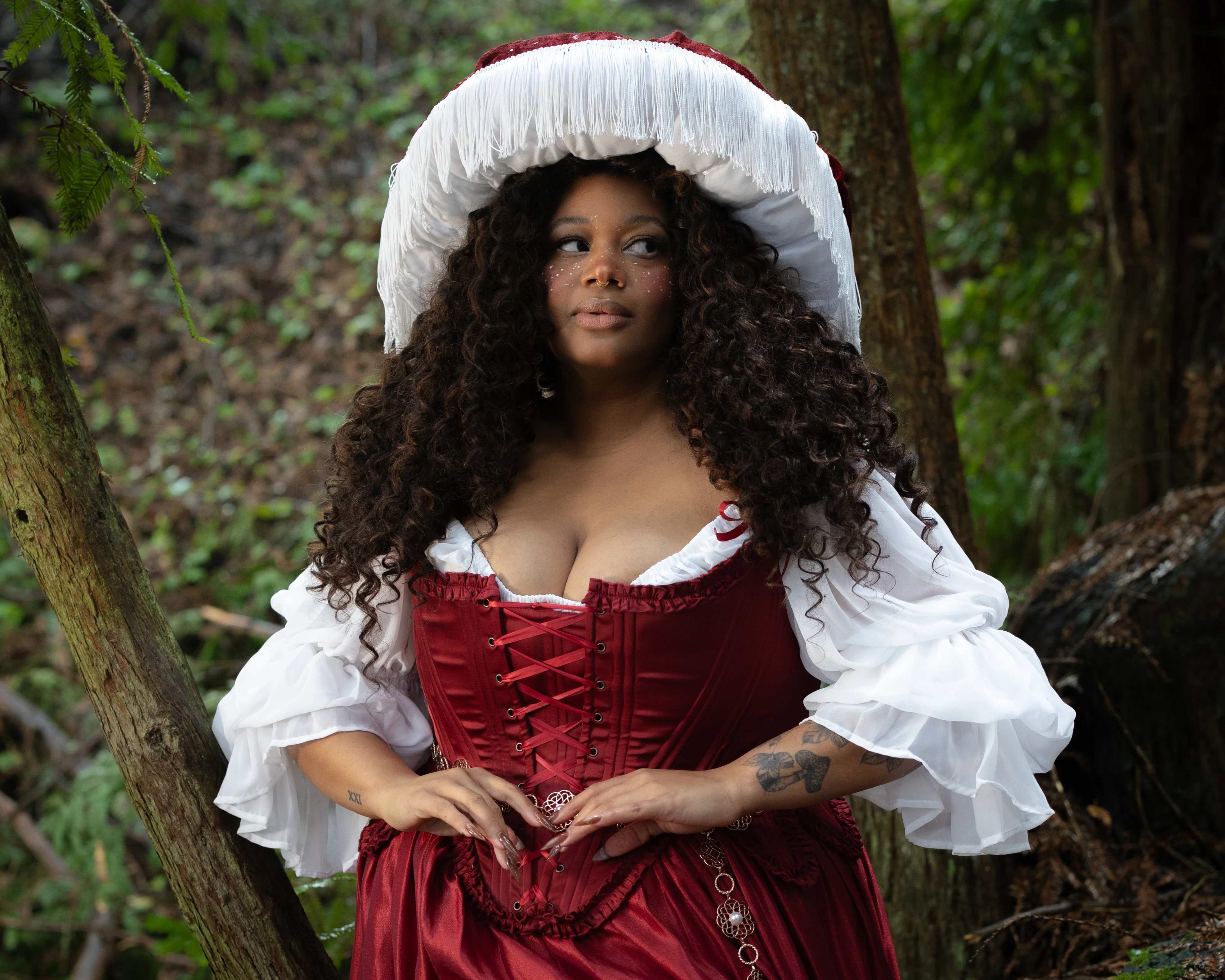 Red Satin 18th Century Stays - Image 4