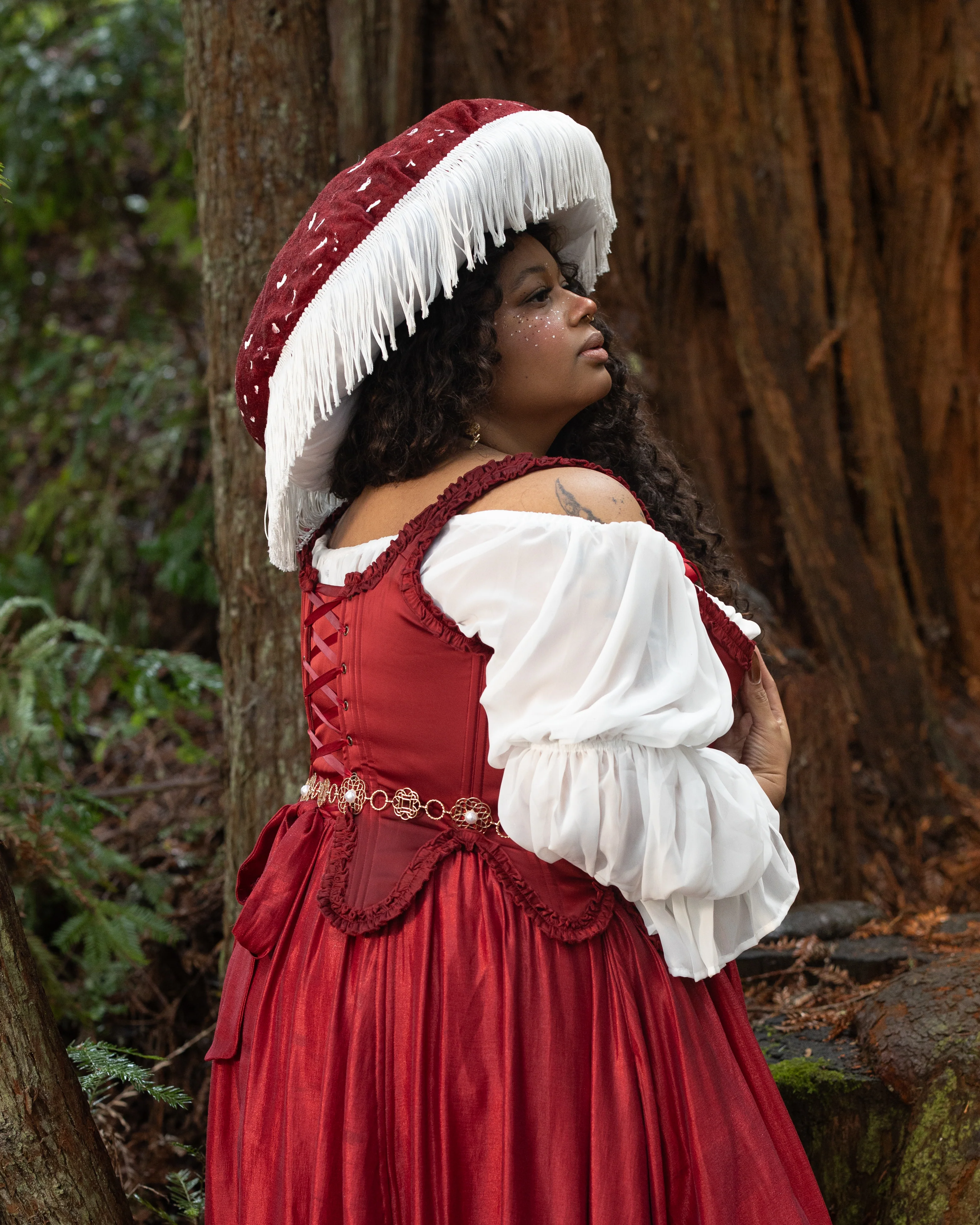 Red Satin 18th Century Stays - Image 6