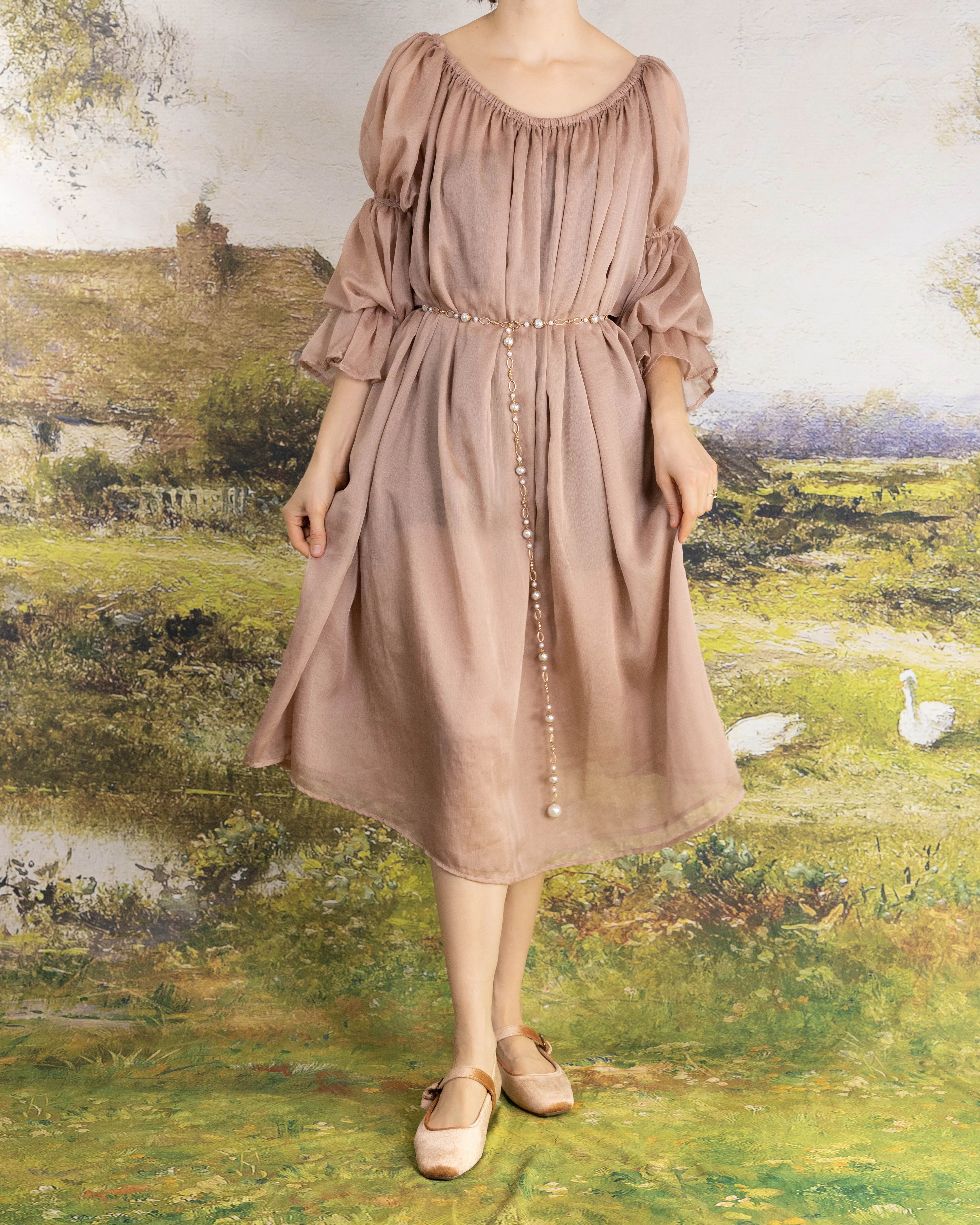 Rose Chiffon Chemise - Image 3