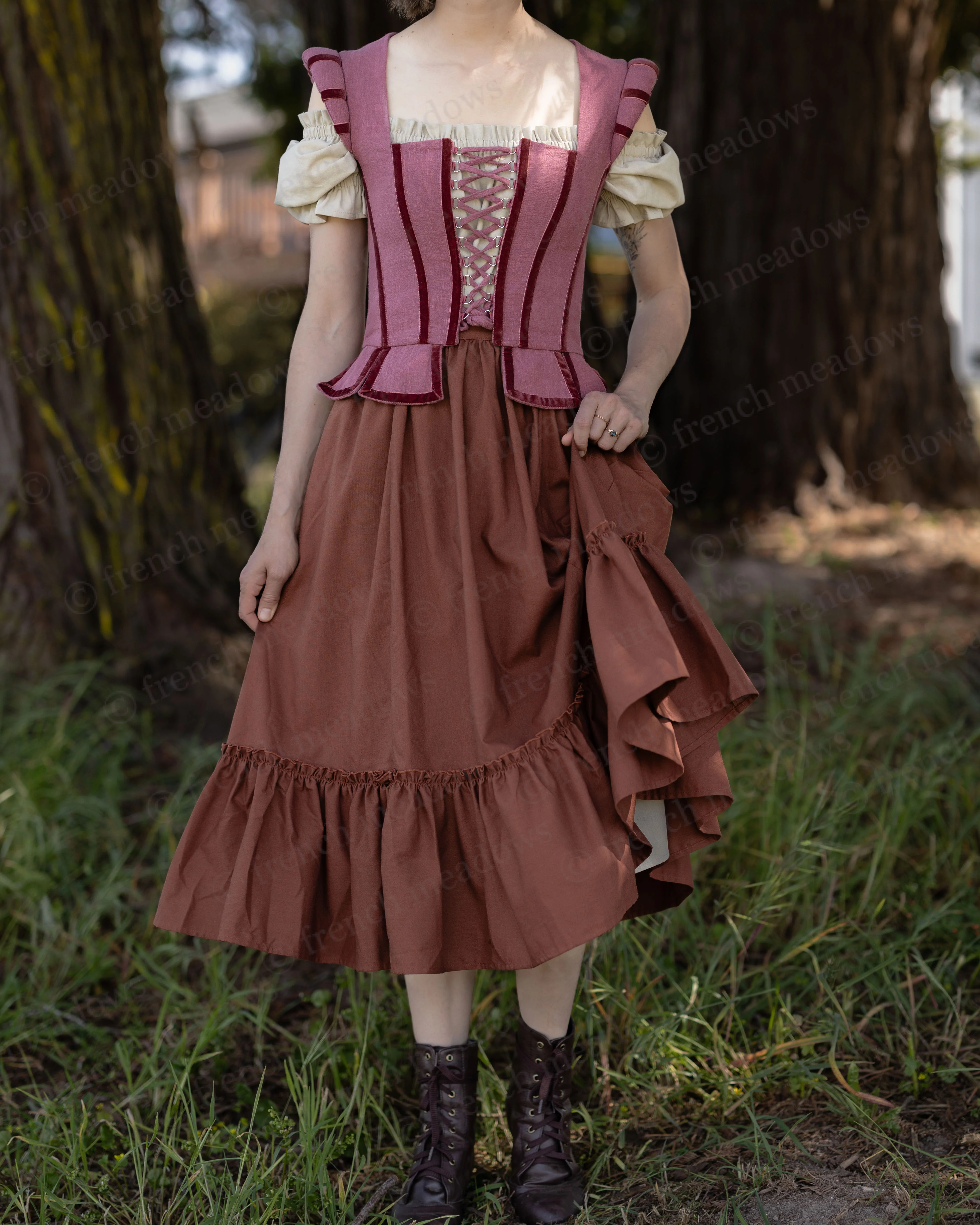 Rust Linen Midi Skirt - Image 10