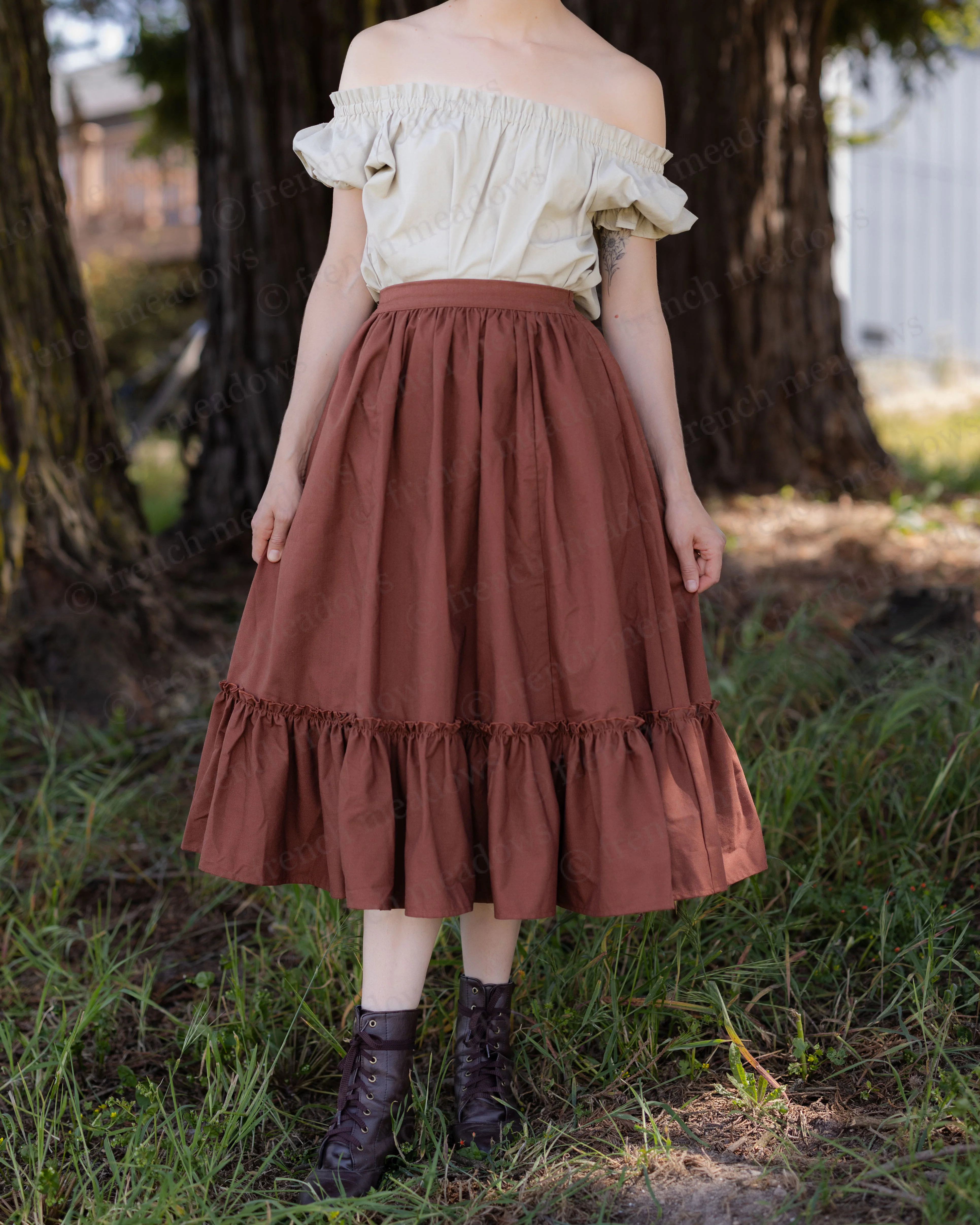 Rust Linen Midi Skirt - Image 6