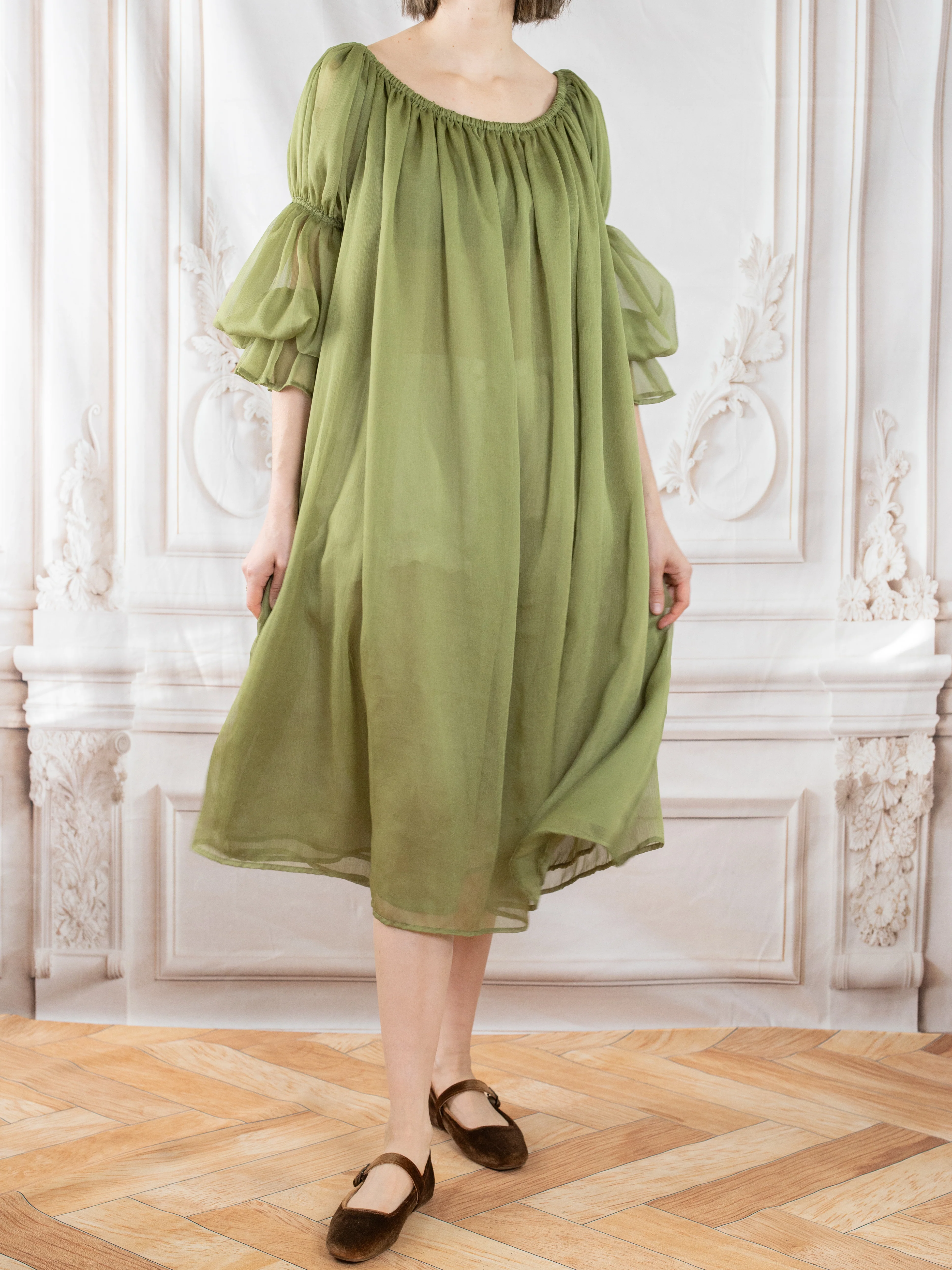 Sage Chiffon Chemise - Image 11