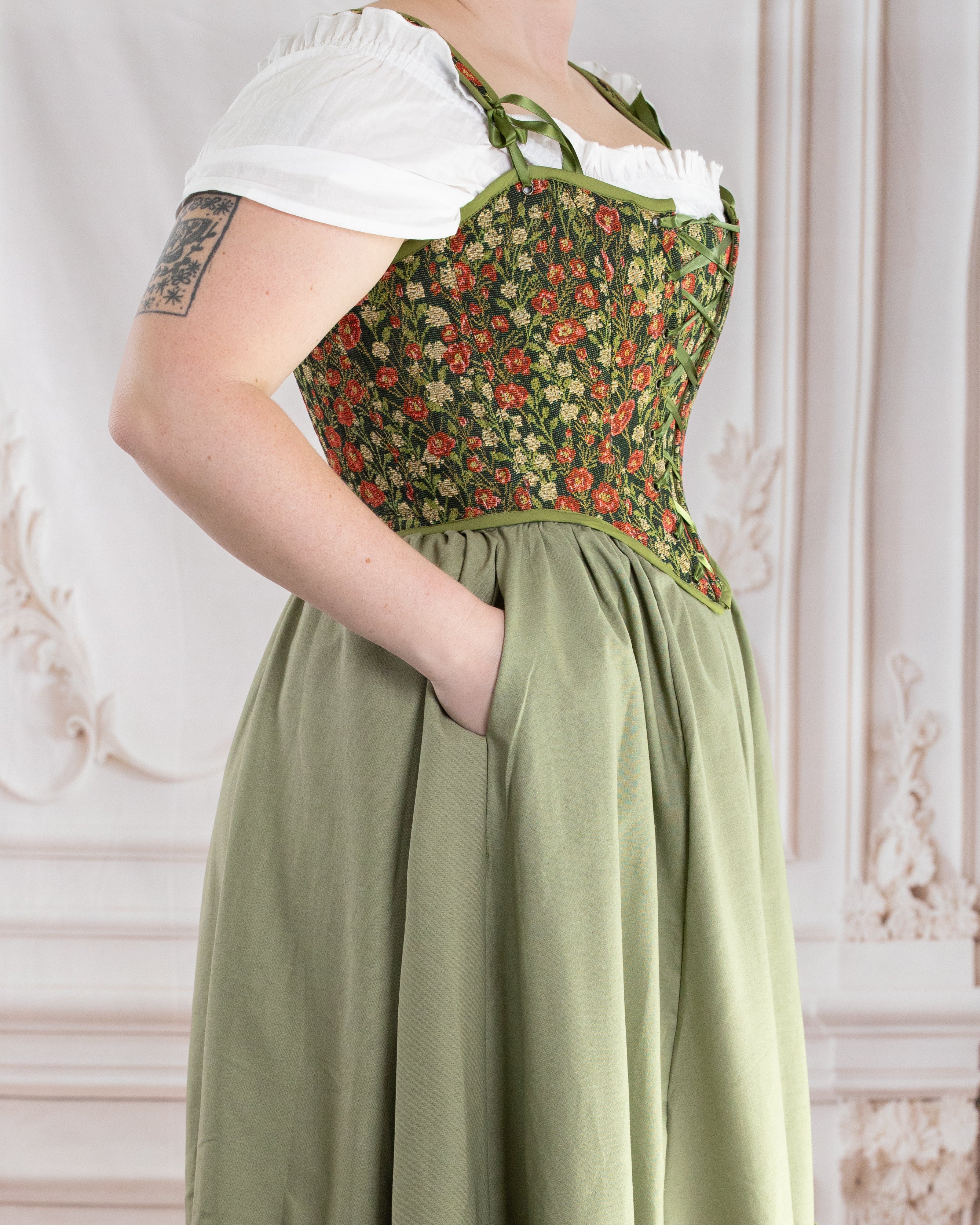 Sage Linen Ruffle Skirt - Image 6