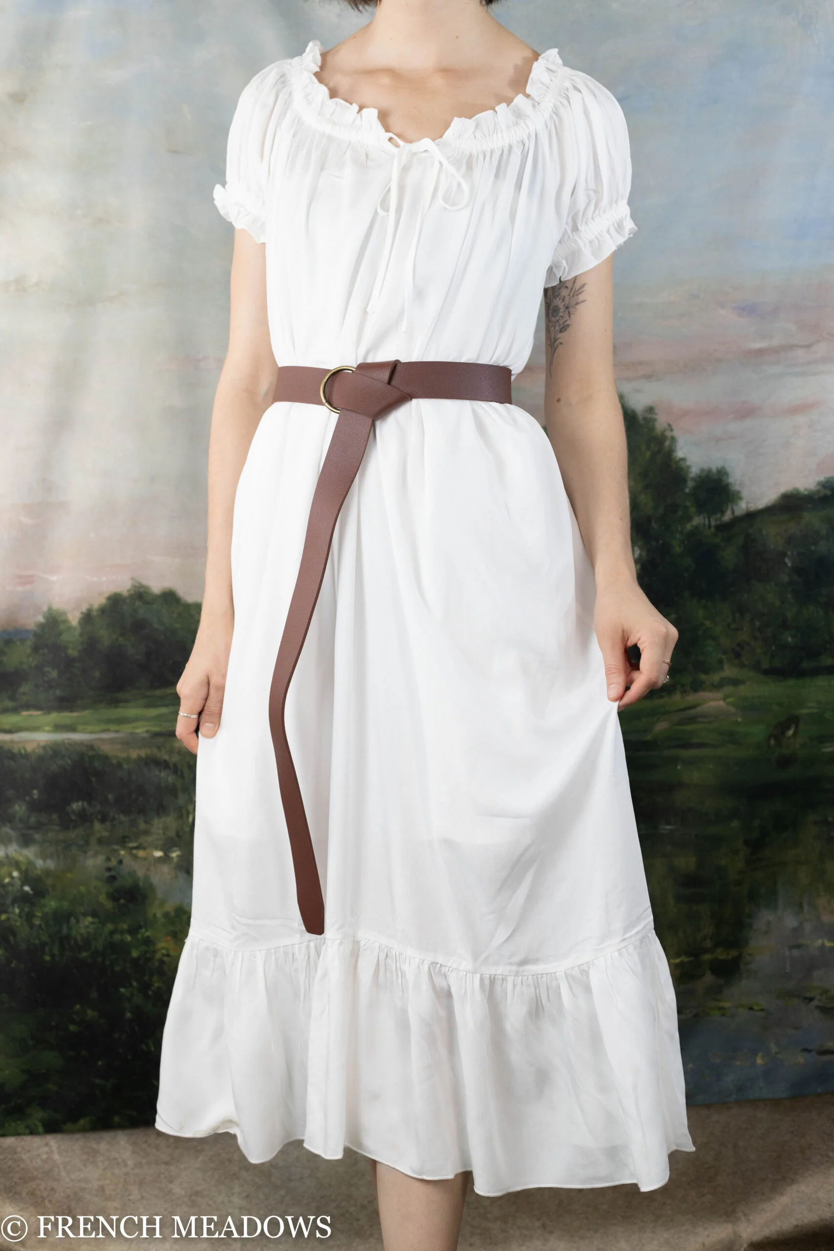 Short Puff Sleeve Chemise Dress - Image 4