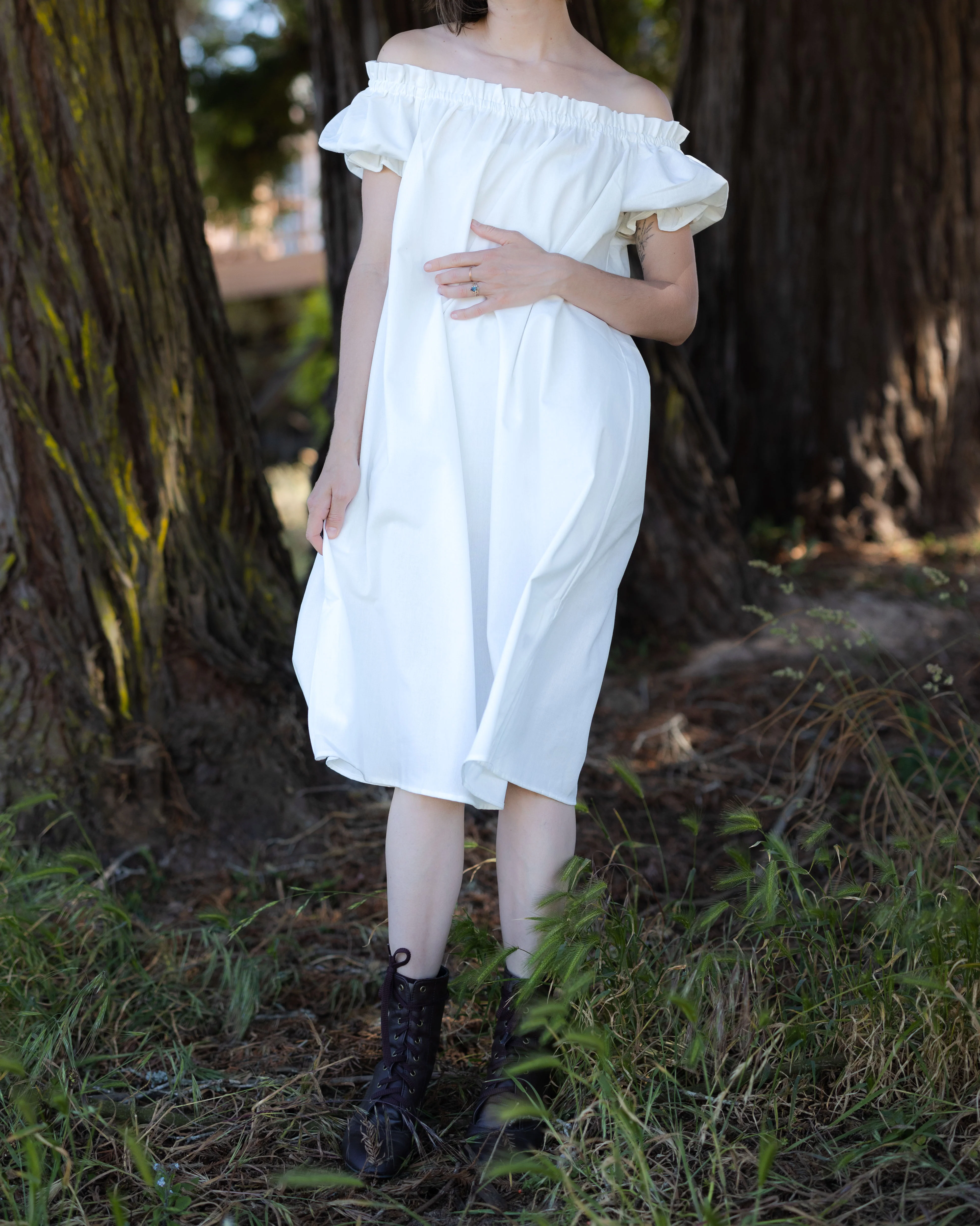 Ivory Short Sleeve Linen Chemise - Image 3